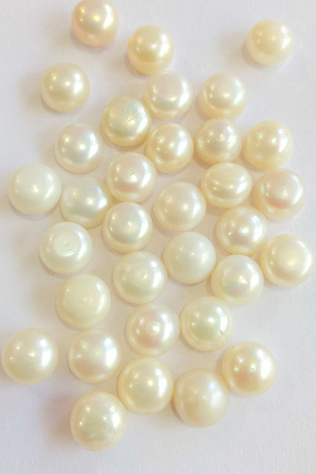 AA+ 9-10 mm Button Pearls, Good Quality, White Freshwater Pearl