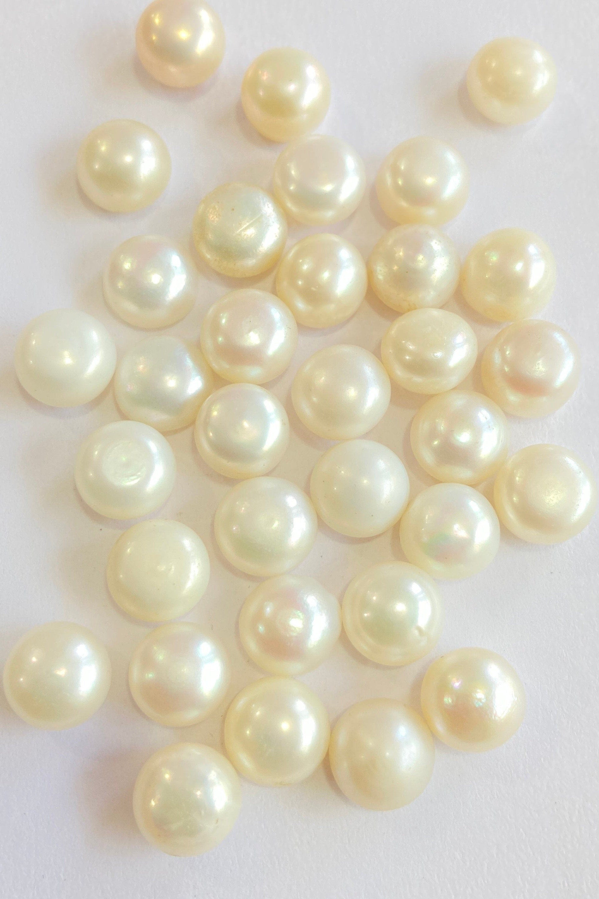 AA+ 9-10 mm Button Pearls, Good Quality, White Freshwater Pearl