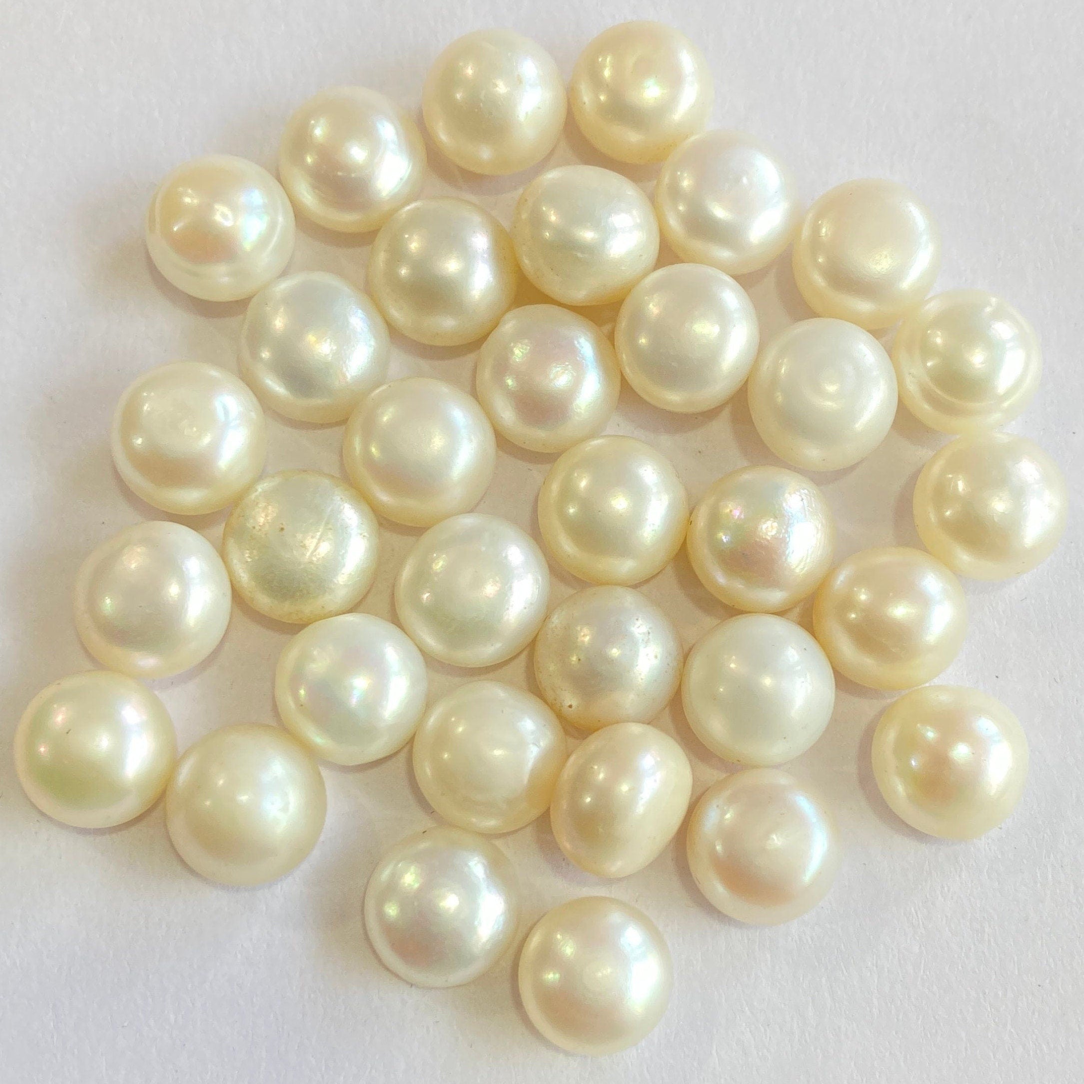 AA+ 9-10 mm Button Pearls, Good Quality, White Freshwater Pearl
