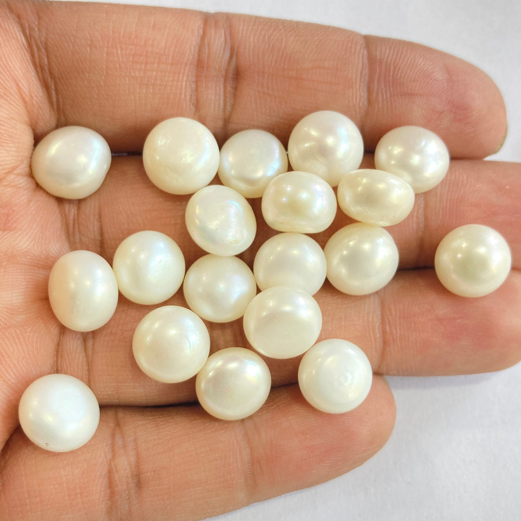 AA+ 10-11 mm Button Pearls, Good Quality, White Freshwater Pearl