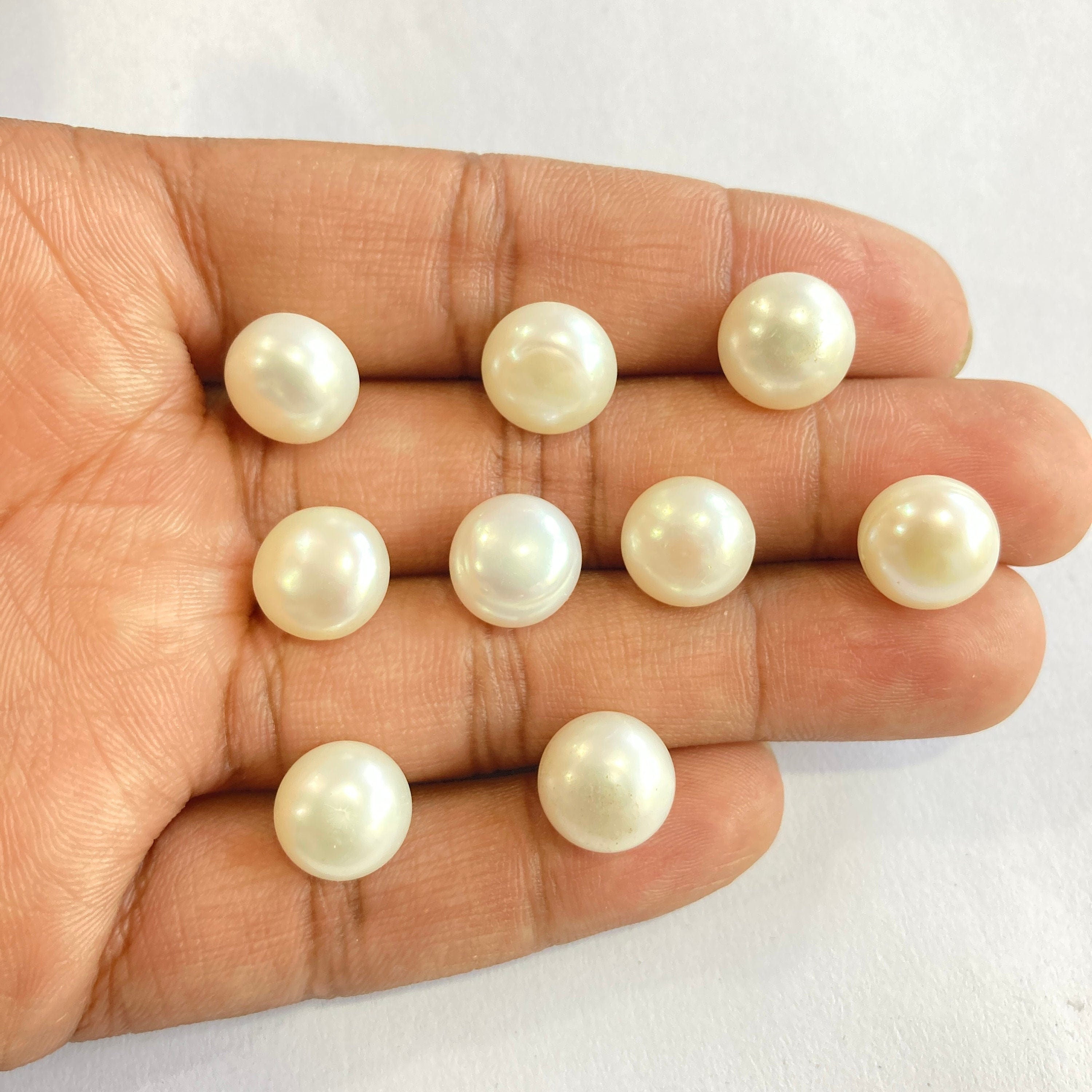AA+ 11-11.5 mm Button Pearls, Good Quality, White Freshwater Pearl