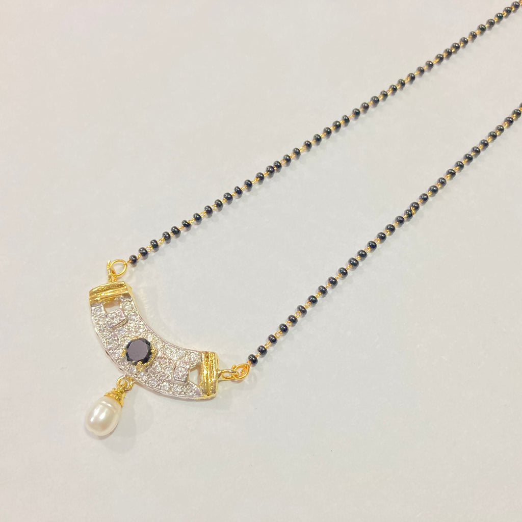 Mangalsutra, CZ Mangalsutra, Gold plated zircon delicate Mangalsutra, Indian Jewelry ,Bridal jewelry, wedding jewelry / Mangalsutra