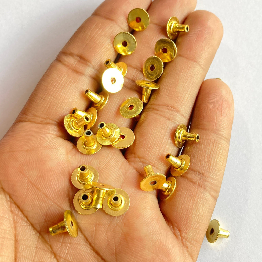 Gold Platted Earring Back, Earrings Basics, Earring Stopper, Stud Stoppers, Pushbacks, Pech