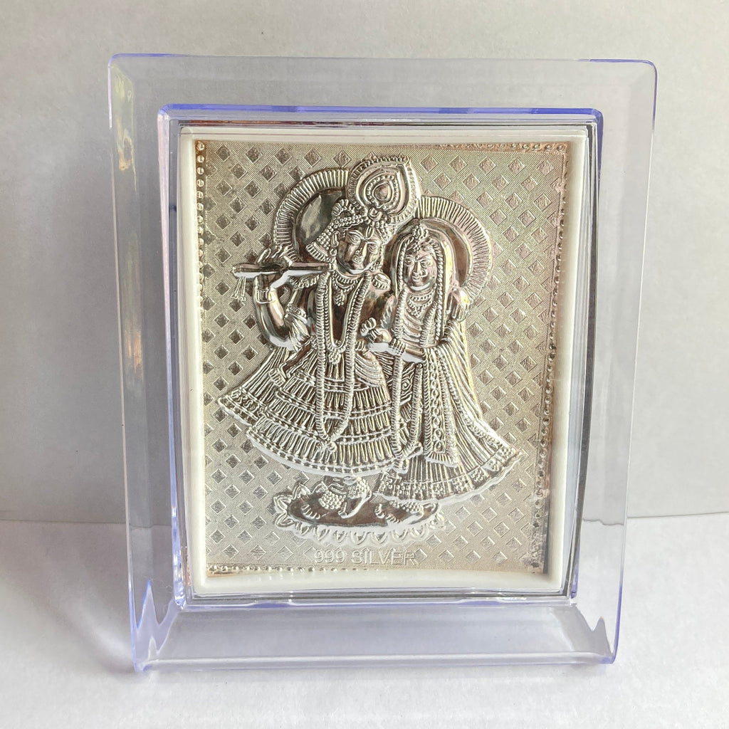 Pure Silver Radha Krishna Photo Frame / Silver Radha Krishna Frame / Gift