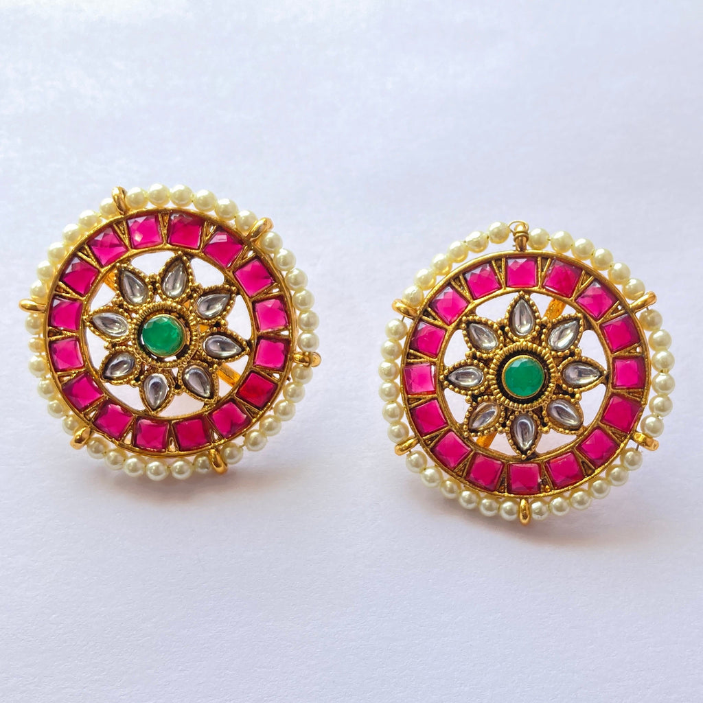 High Quality Traditional Indian Bollywood Style Polki Kundan Choker Necklace Set With Drop Work