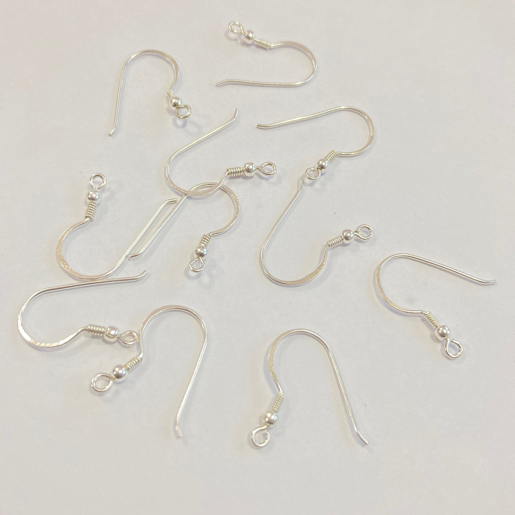 Genuine 925 Sterling Silver FISH HOOK EARRINGS w/ spring 14mm - jewellery making - wholesale bulk