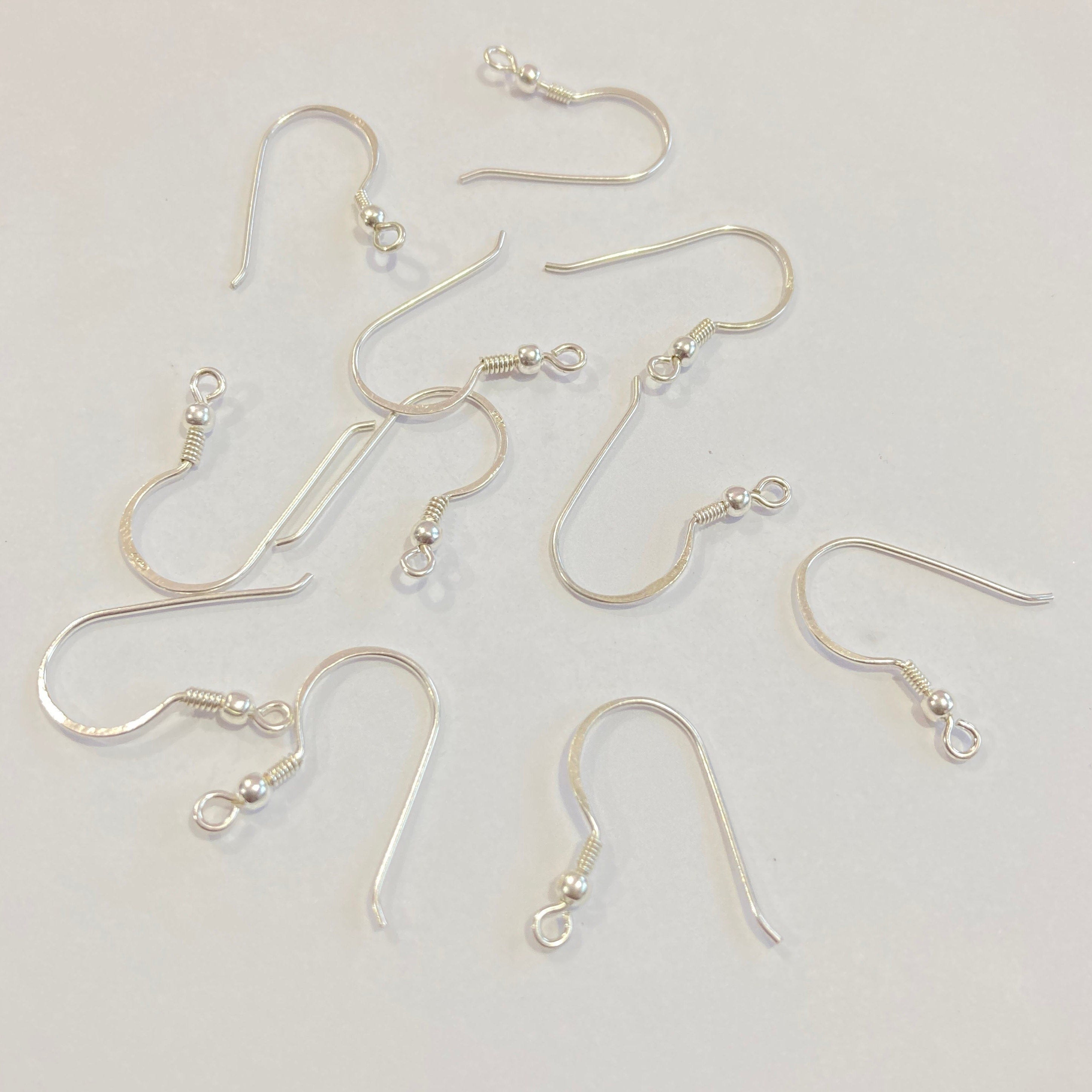 Genuine 925 Sterling Silver FISH HOOK EARRINGS w/ spring 14mm - jewellery making - wholesale bulk