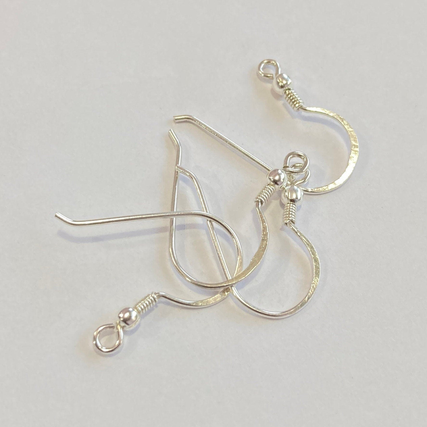Genuine 925 Sterling Silver FISH HOOK EARRINGS w/ spring 14mm - jewellery making - wholesale bulk