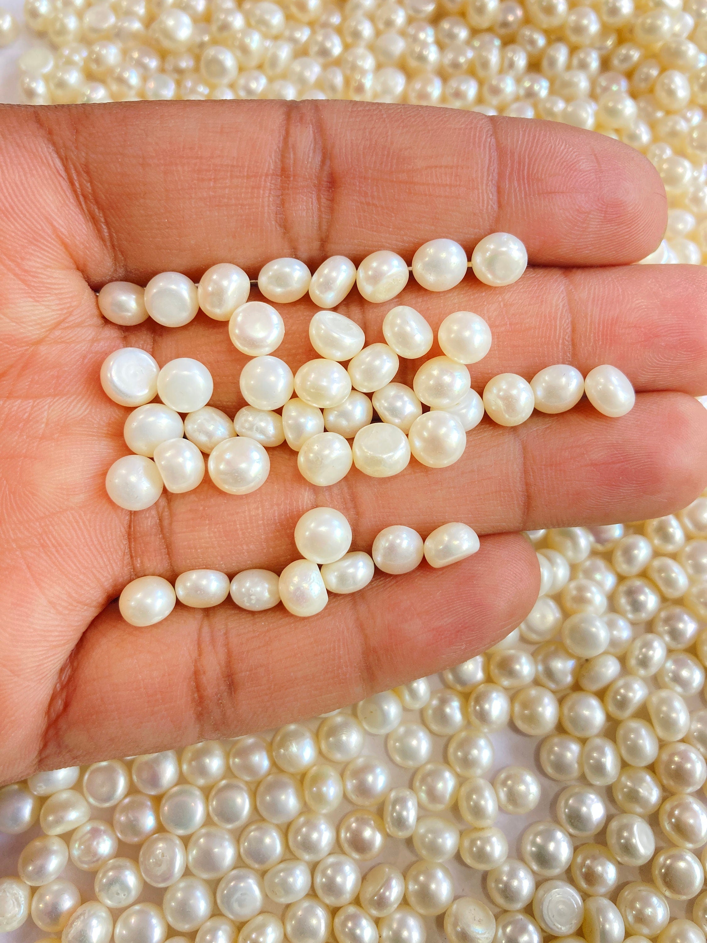 AA+ 6-7 mm button pearls, good quality, white freshwater pearl