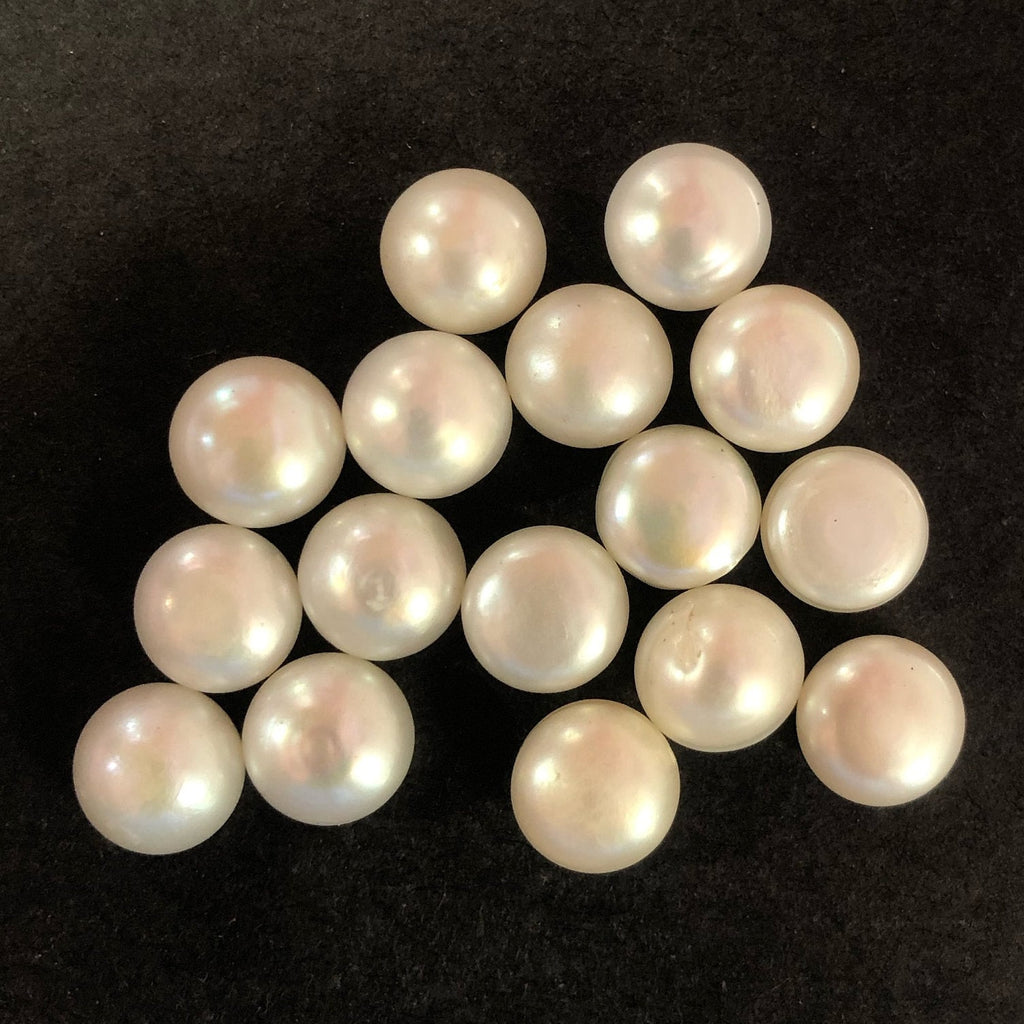 AA+ 10-11 mm Button Pearls, Good Quality, White Freshwater Pearl
