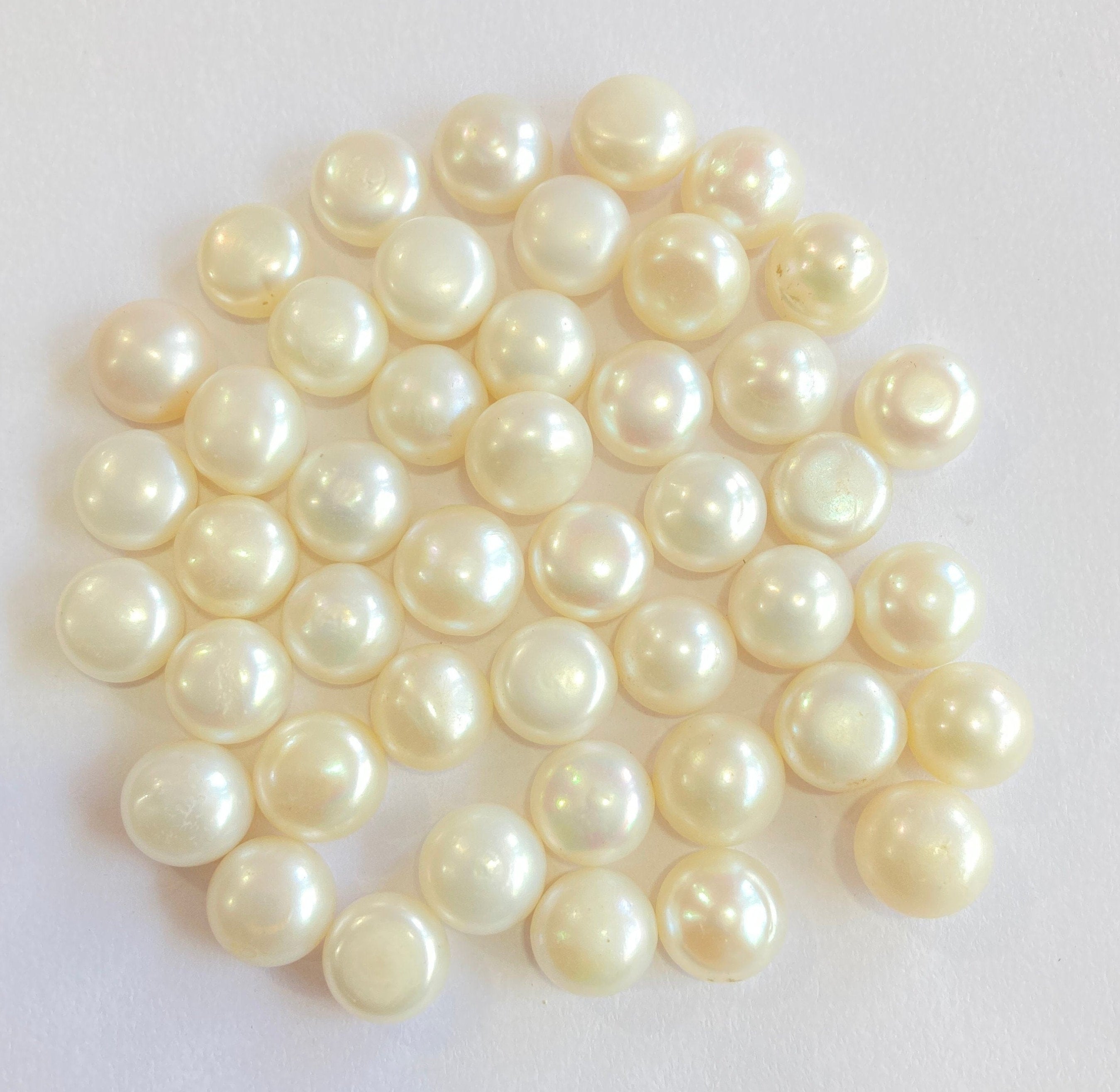 AA+ 10-11 mm Button Pearls, Good Quality, White Freshwater Pearl