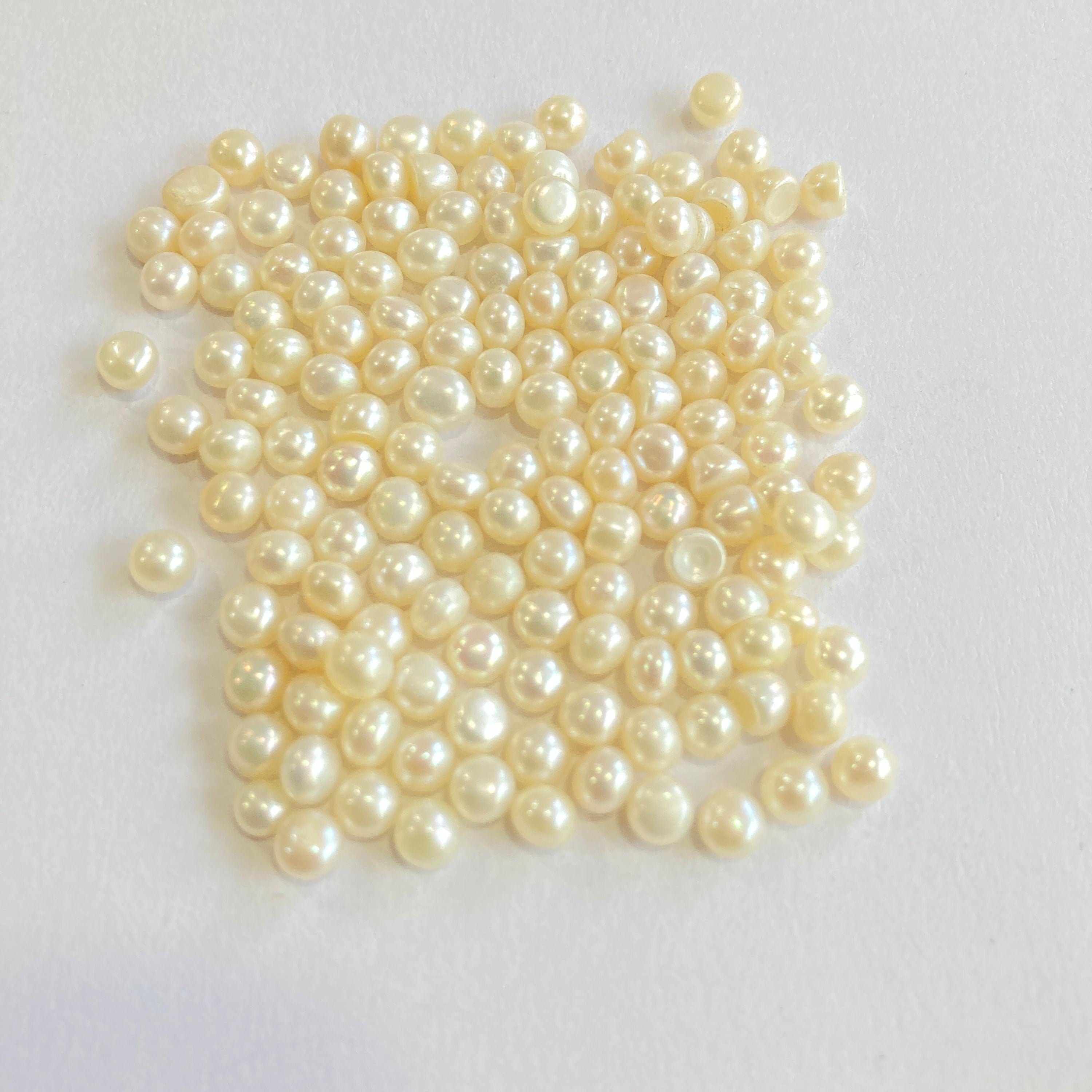 AA+ 4-4.5 mm Button Pearls, Good Quality, White Freshwater Pearl