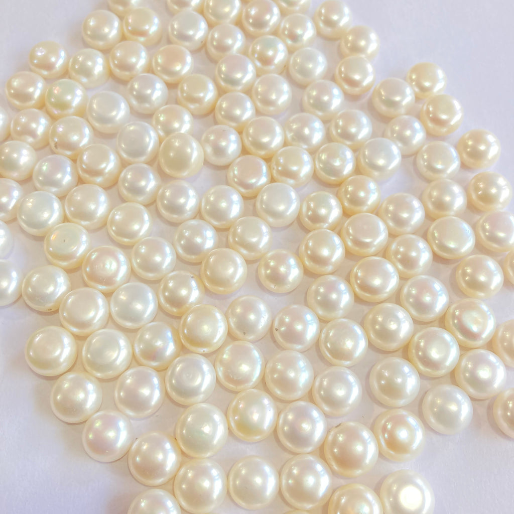 AA+ 10-11 mm button pearls, good quality, white freshwater pearl, natural loose pearl, half drilled pearl wholesale