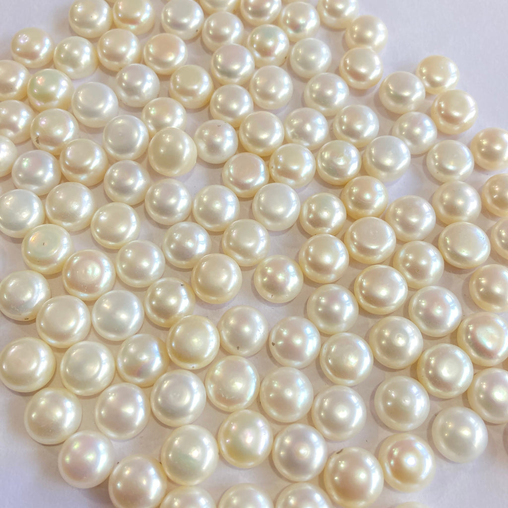 AA+ 10-11 mm button pearls, good quality, white freshwater pearl, natural loose pearl, half drilled pearl wholesale