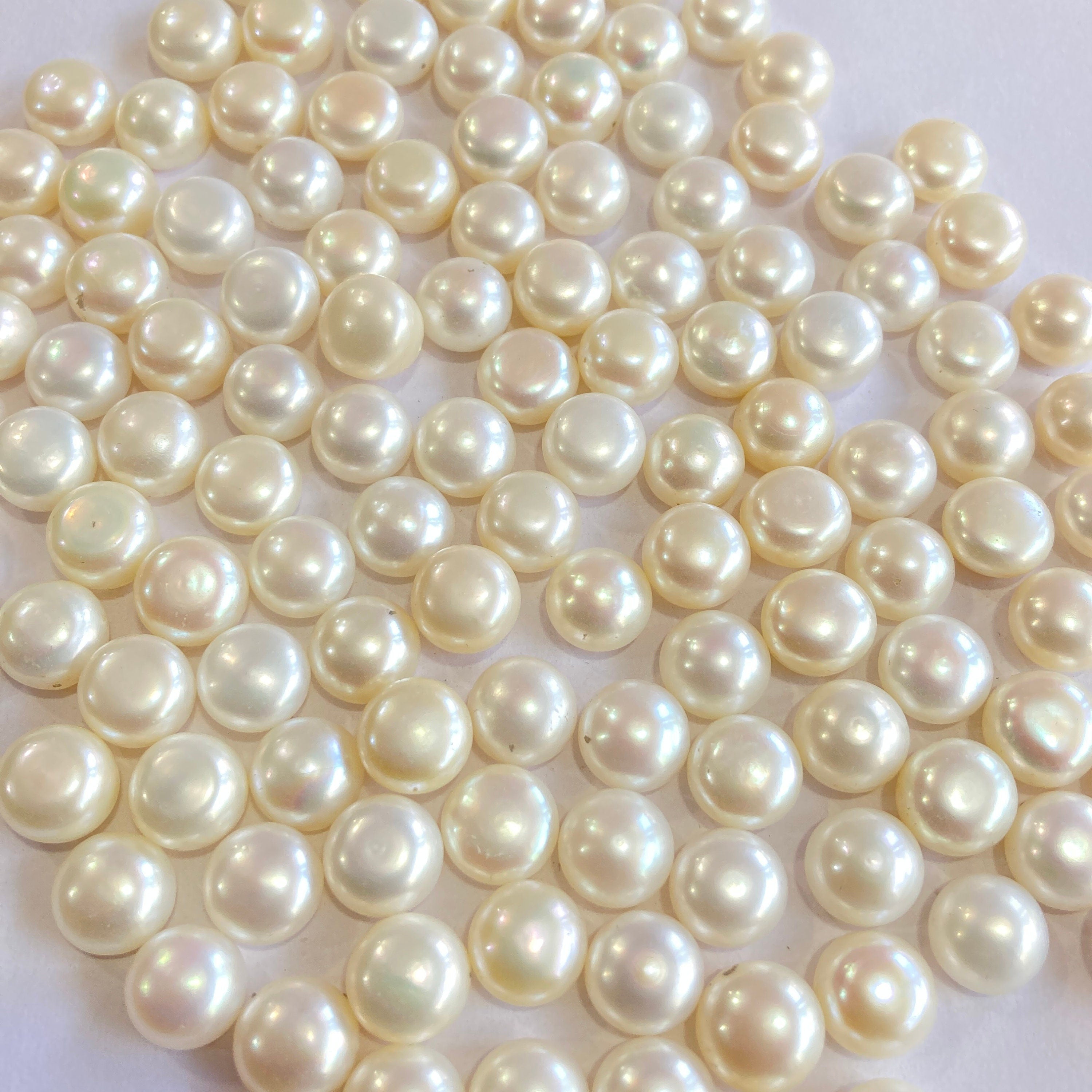 AA+ 10-11 mm button pearls, good quality, white freshwater pearl, natural loose pearl, half drilled pearl wholesale