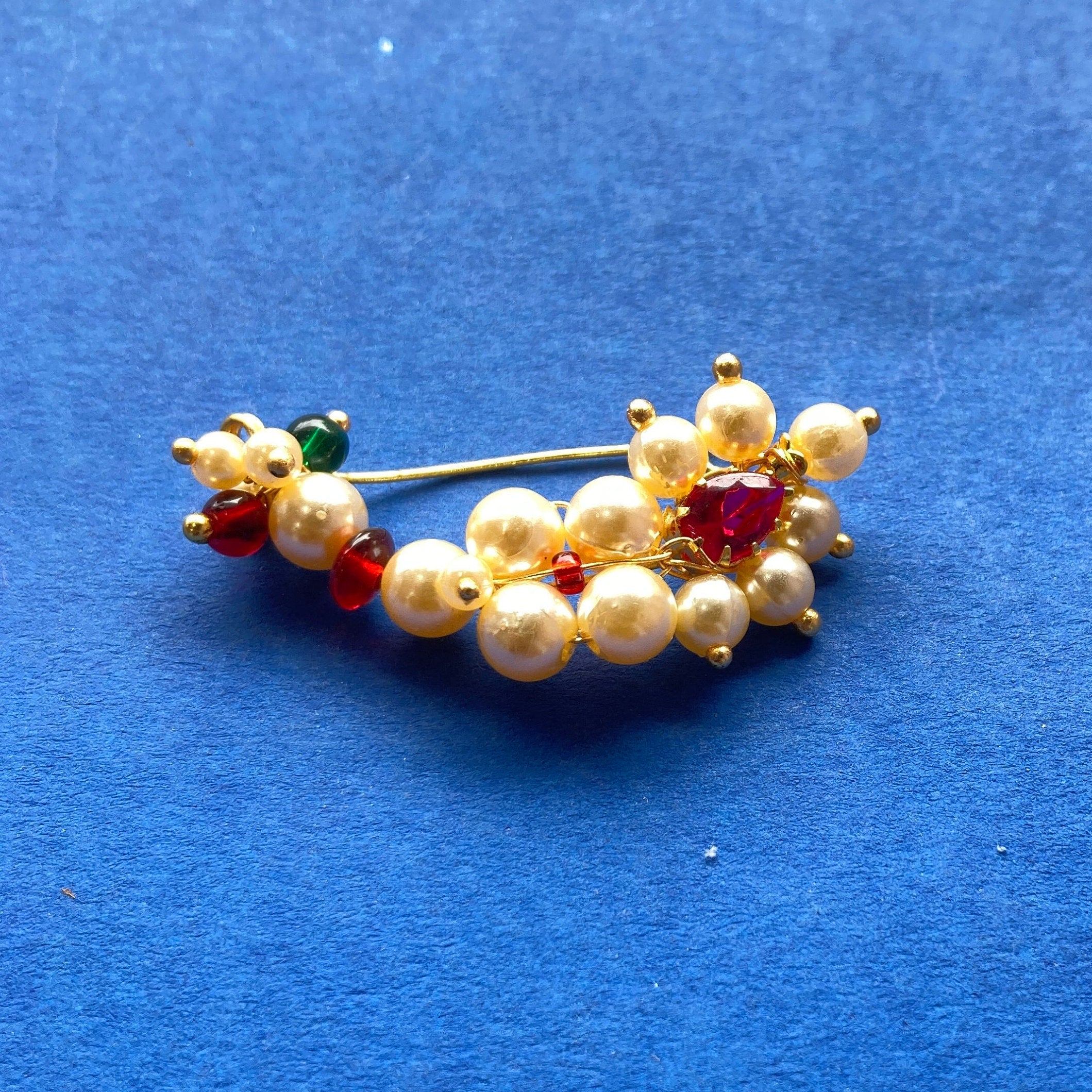 Nose Ring / marathi nose ring / clip on Indian Nose Ring/ Indian Bridal Jewelry/ Nathini /bollywood nose ring/nosepin