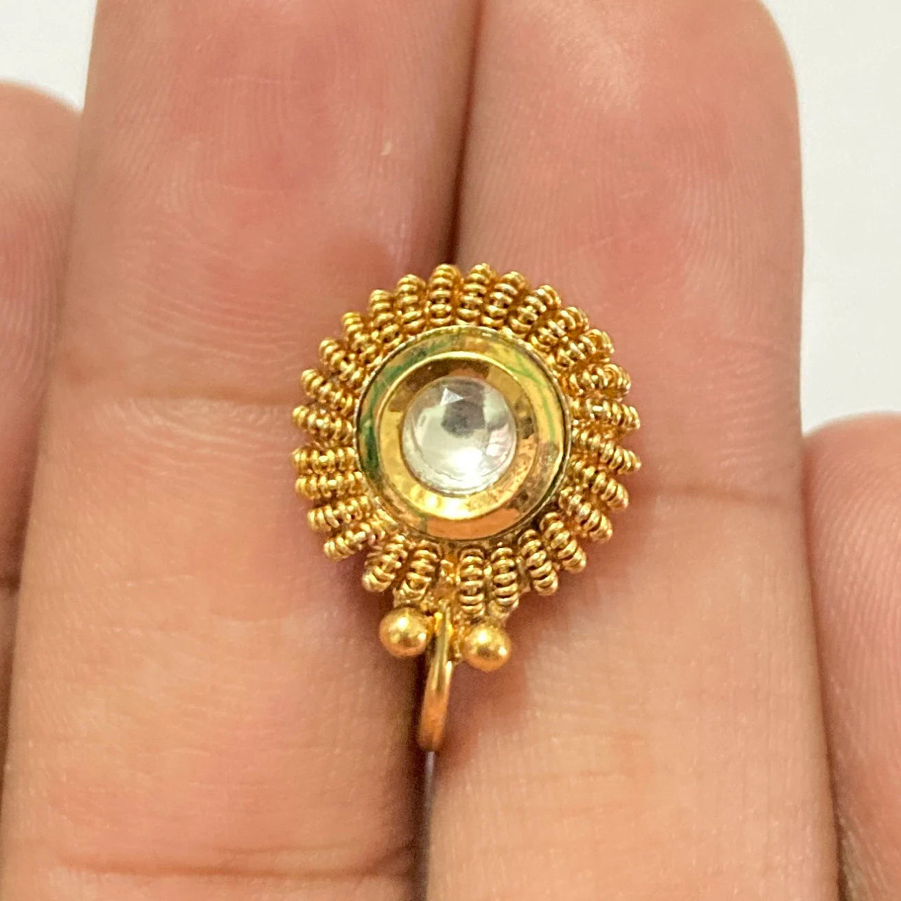 Nose Ring / marathi nose ring / clip on Indian Nose Ring/ Indian Bridal Jewelry/ Nathini /bollywood nose ring/nosepin