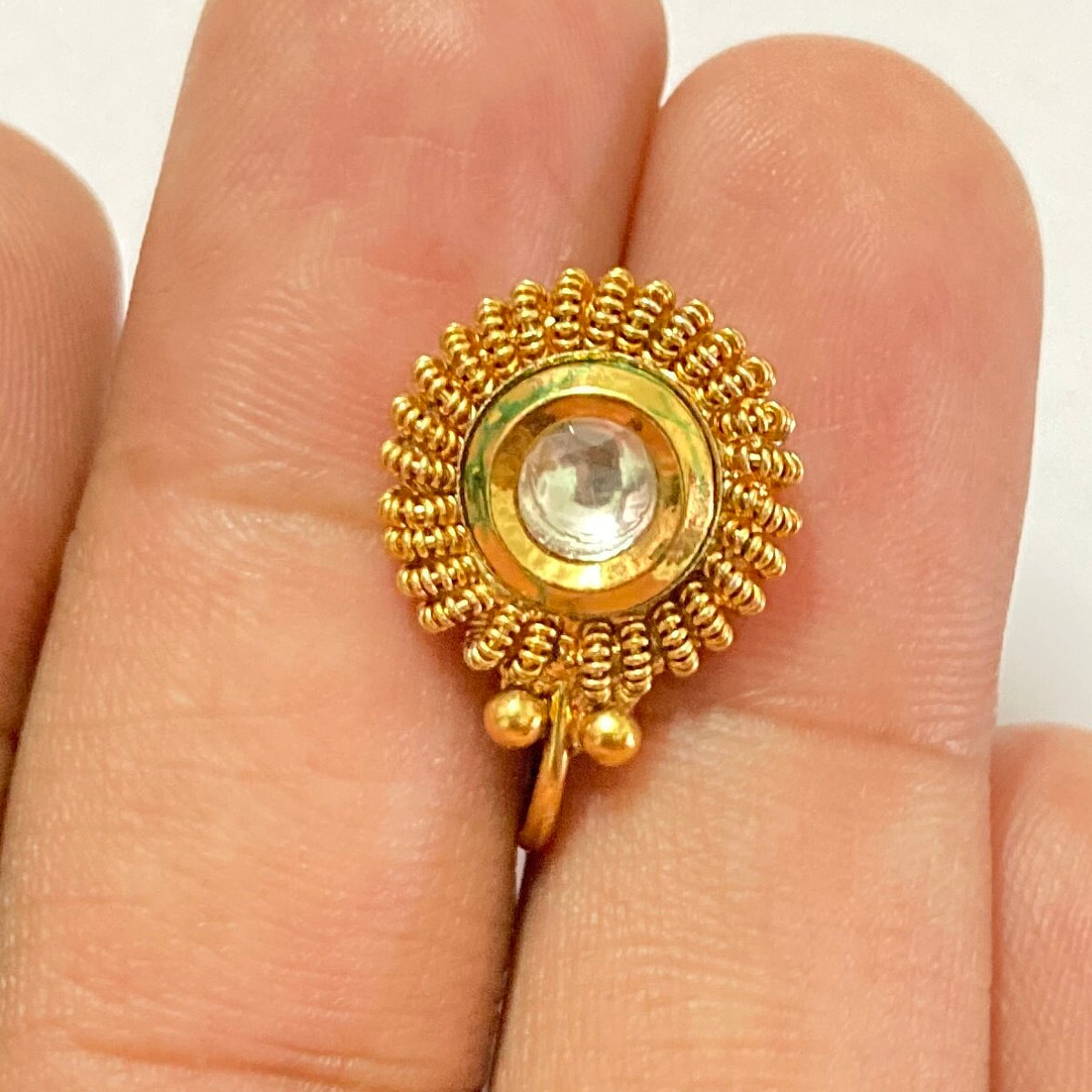 Nose Ring / marathi nose ring / clip on Indian Nose Ring/ Indian Bridal Jewelry/ Nathini /bollywood nose ring/nosepin