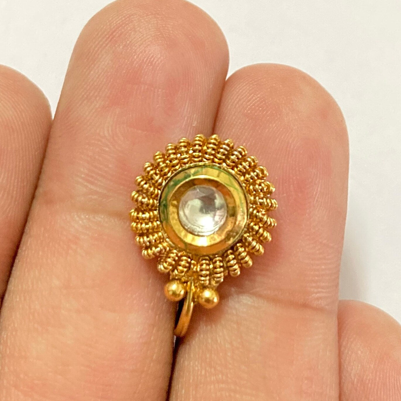Nose Ring / marathi nose ring / clip on Indian Nose Ring/ Indian Bridal Jewelry/ Nathini /bollywood nose ring/nosepin