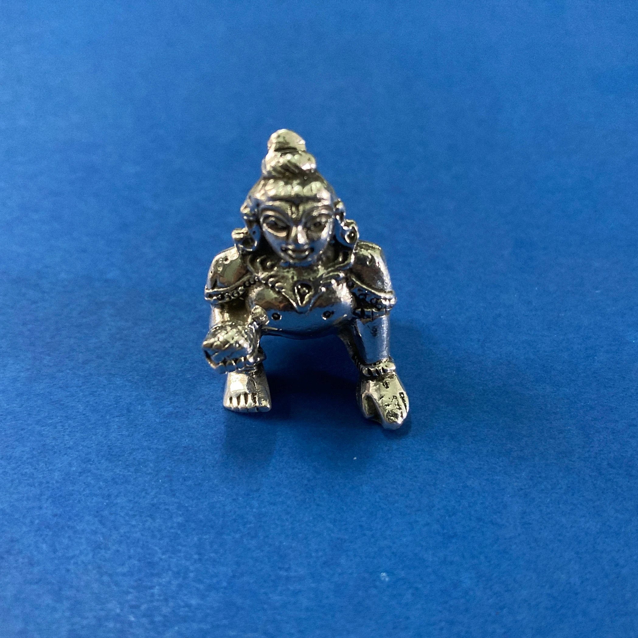 925 Sterling Silver Laddu Gopal Ji Statue / Silver Khana Ji Idol / Bal Gopal / Krishna ji Idol