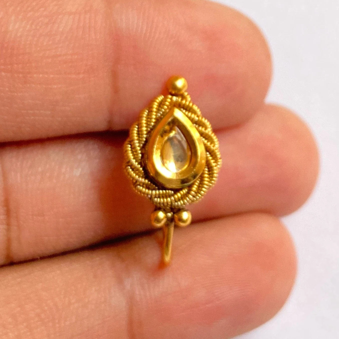 Nose Ring / marathi nose ring / clip on Indian Nose Ring/ Indian Bridal Jewelry/ Nathini /bollywood nose ring/nosepin