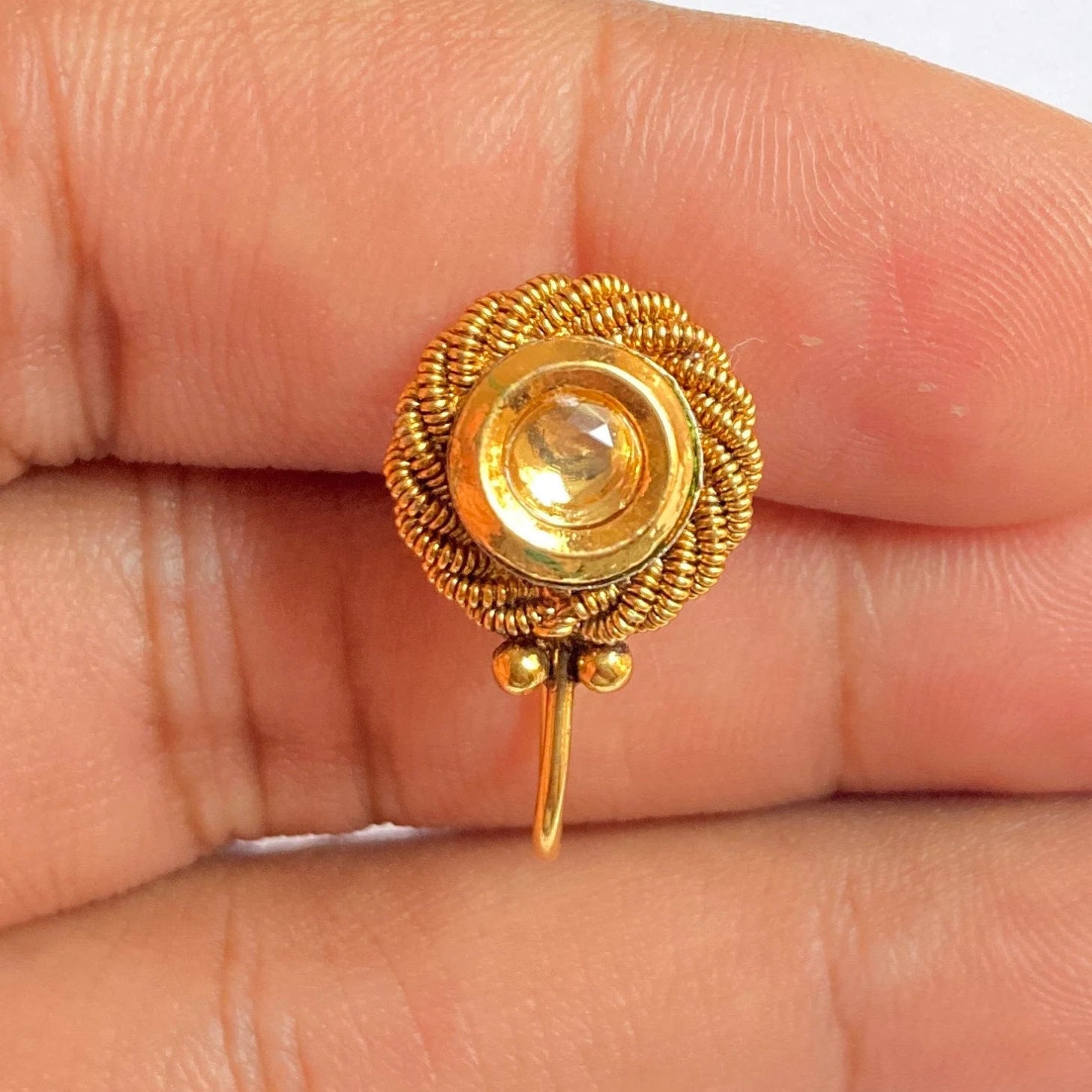 Nose Ring / marathi nose ring / clip on Indian Nose Ring/ Indian Bridal Jewelry/ Nathini /bollywood nose ring/nosepin