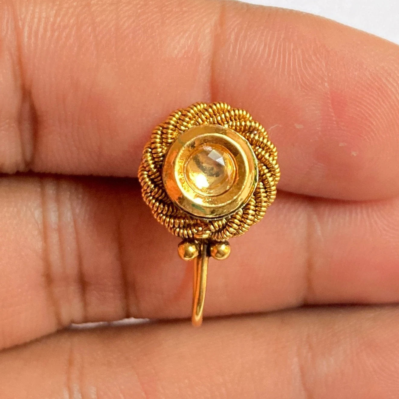 Nose Ring / marathi nose ring / clip on Indian Nose Ring/ Indian Bridal Jewelry/ Nathini /bollywood nose ring/nosepin