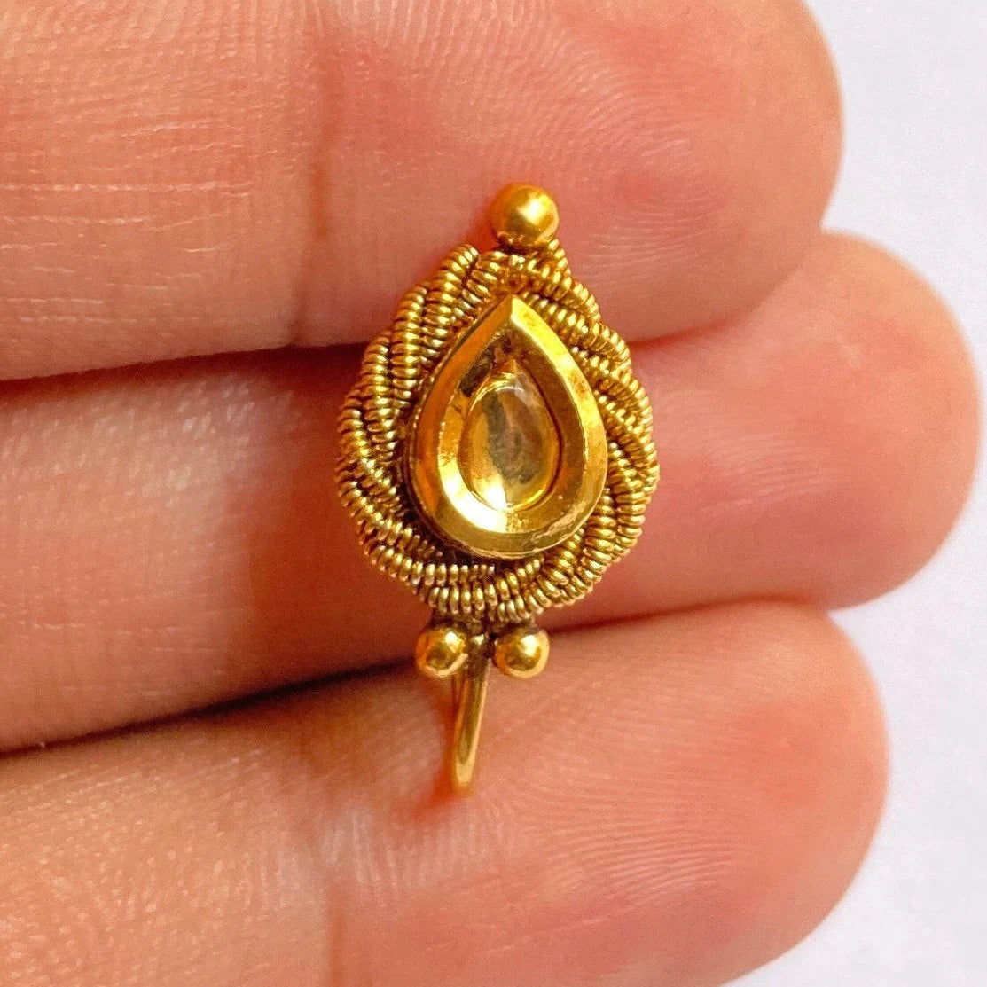 Nose Ring / marathi nose ring / clip on Indian Nose Ring/ Indian Bridal Jewelry/ Nathini /bollywood nose ring/nosepin