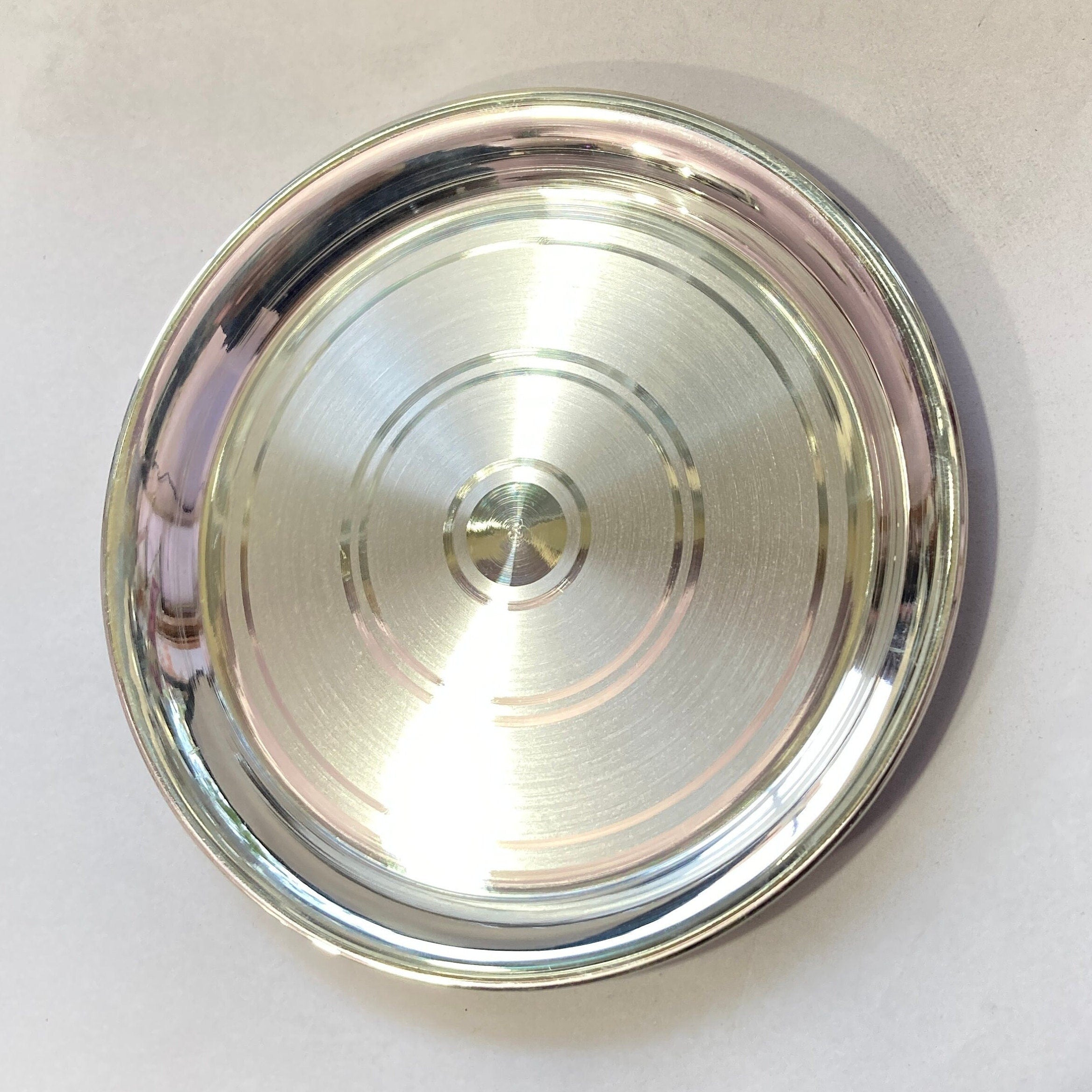 999 Solid Silver Plate / Silver Plate For Pooja / Pooja Thali / Silver Plate For Baby Feeding