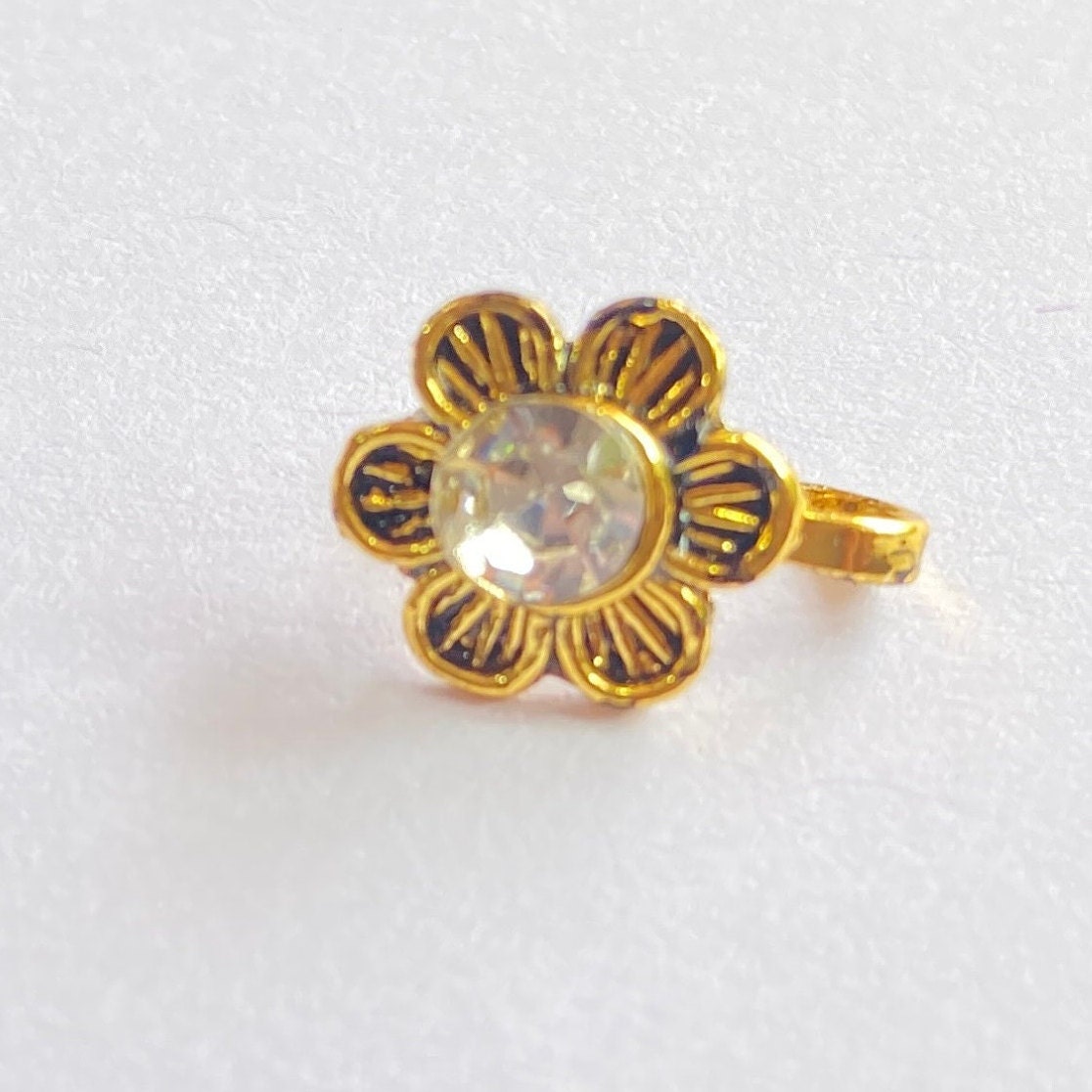 Marathi Nose pin, Clipon Marathi Nose Ring, Nathini, CZ Stone Nath, Nose jewelry, Marathi Nose Ring