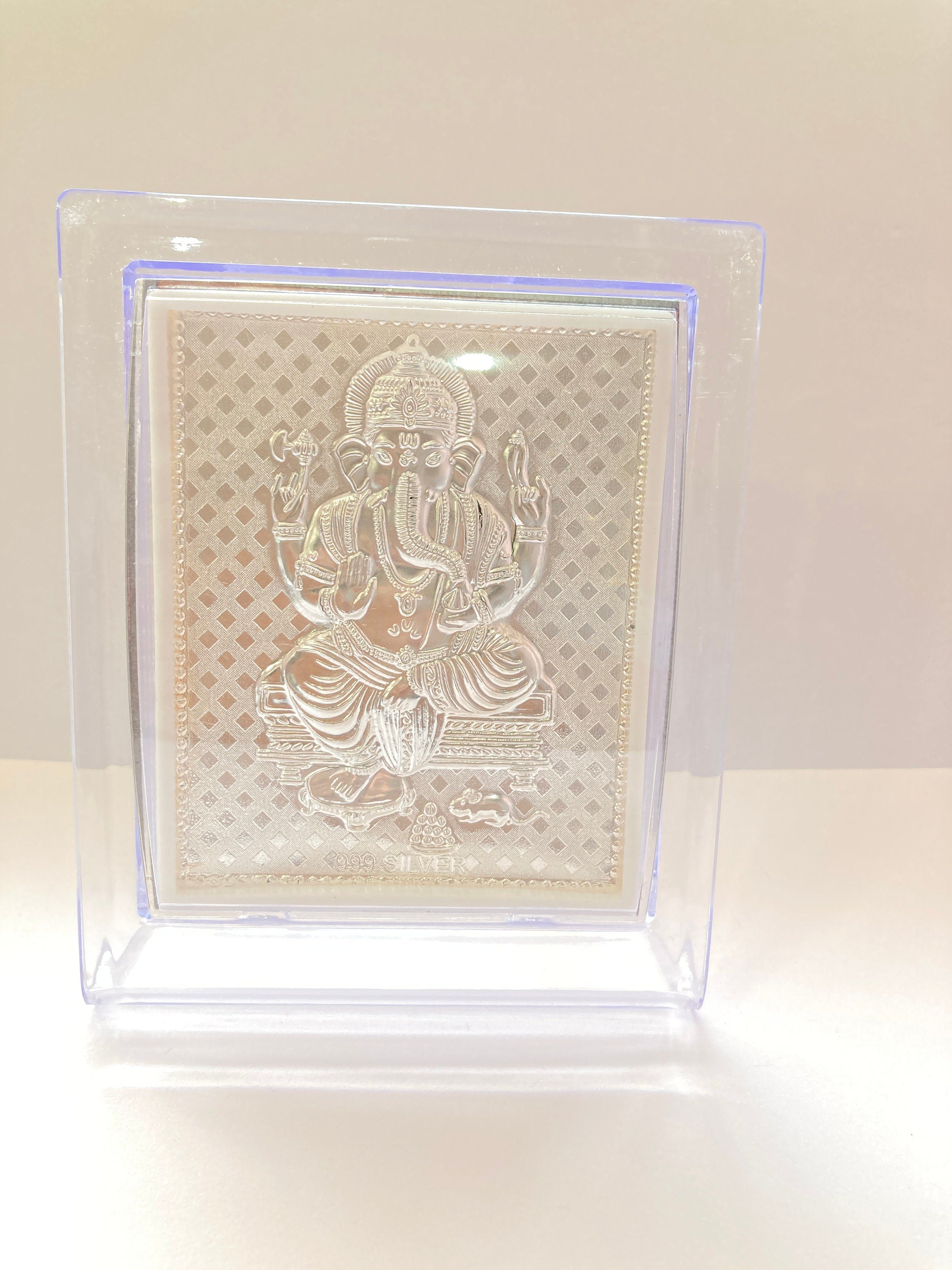 Pure Silver Ganesh Ji Photo Frame / Silver Ganesh Frame / Gift