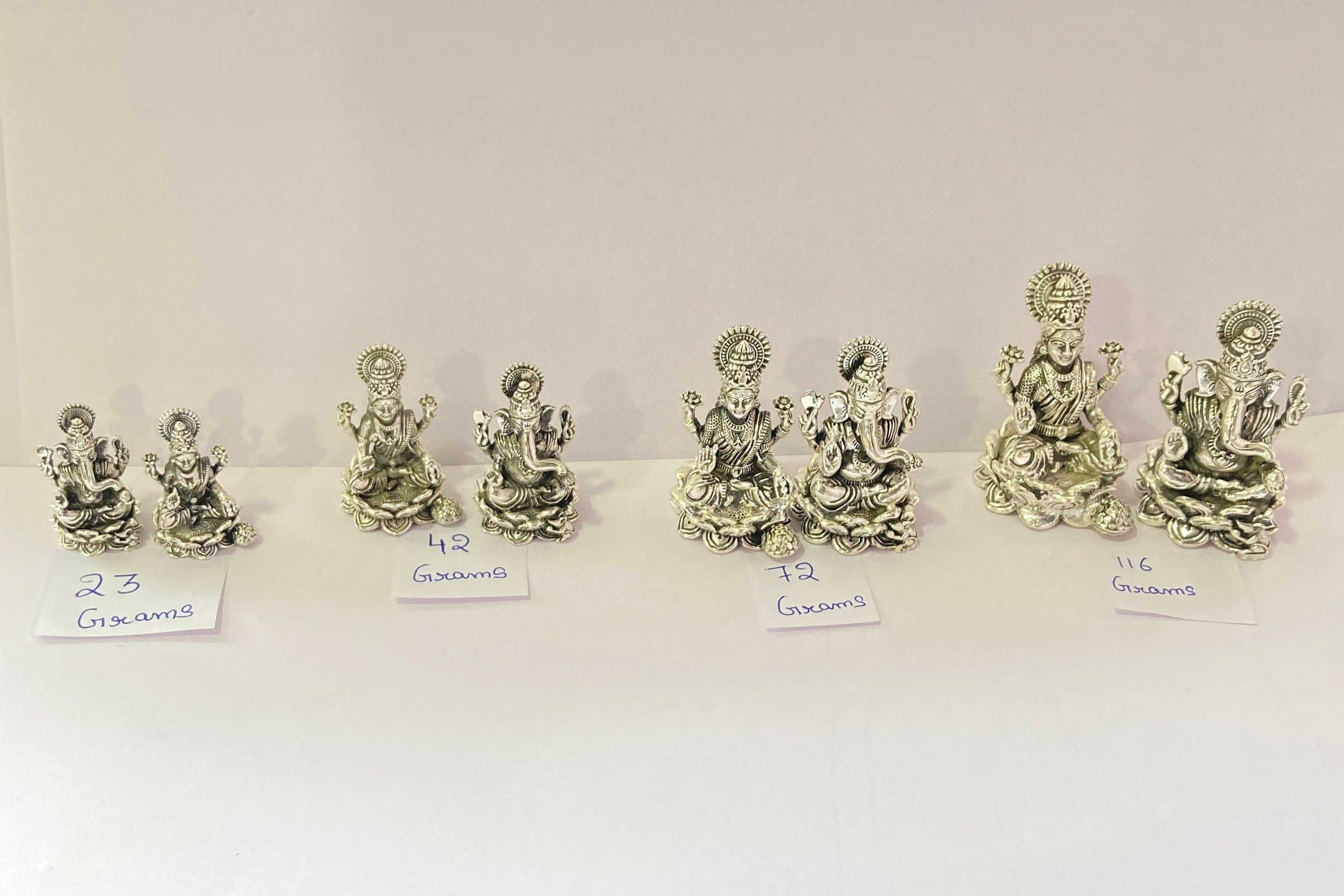 925 Sterling Silver Ganesh Laxmi Statue