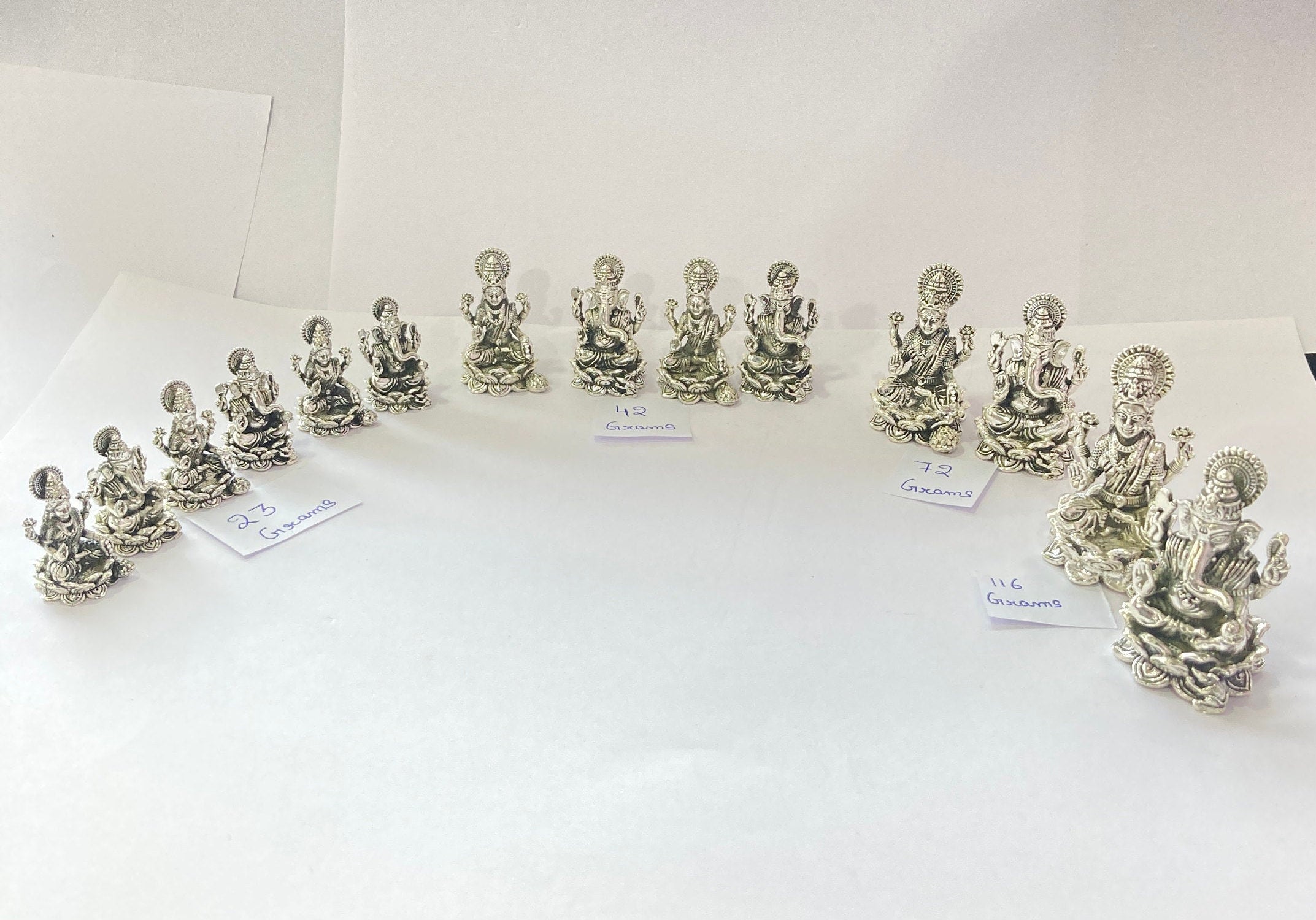 925 Sterling Silver Ganesh Laxmi Statue