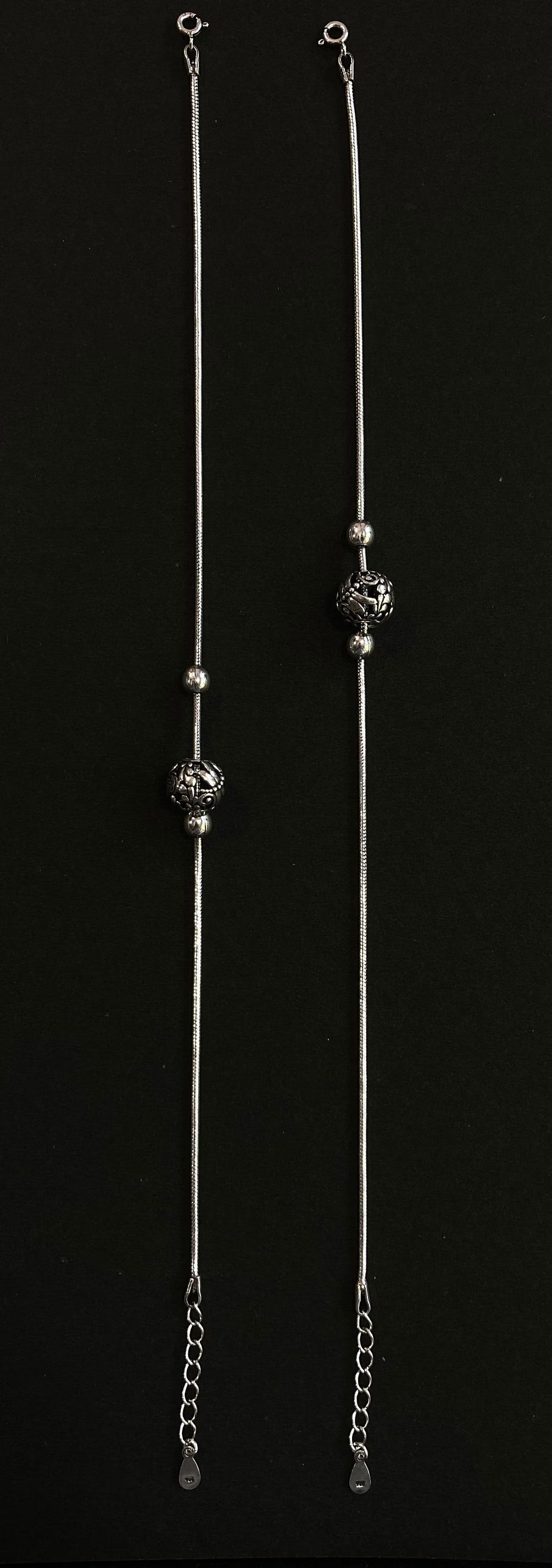 925 Sterling Silver Anklet / Silver Light Weight Payal