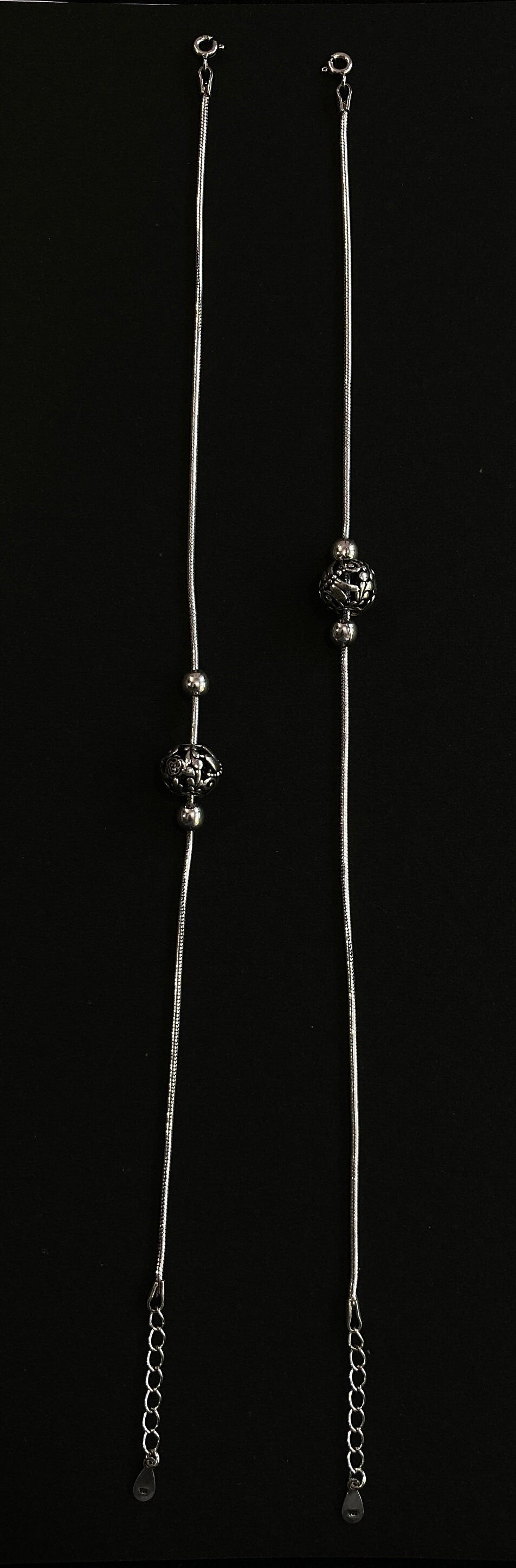 925 Sterling Silver Anklet / Silver Light Weight Payal