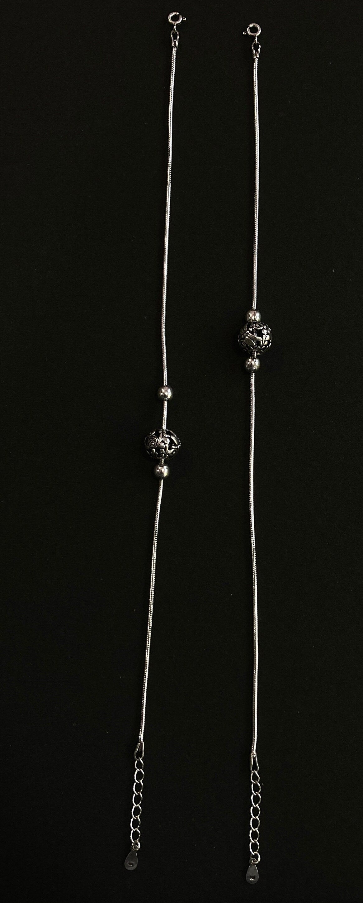 925 Sterling Silver Anklet / Silver Light Weight Payal