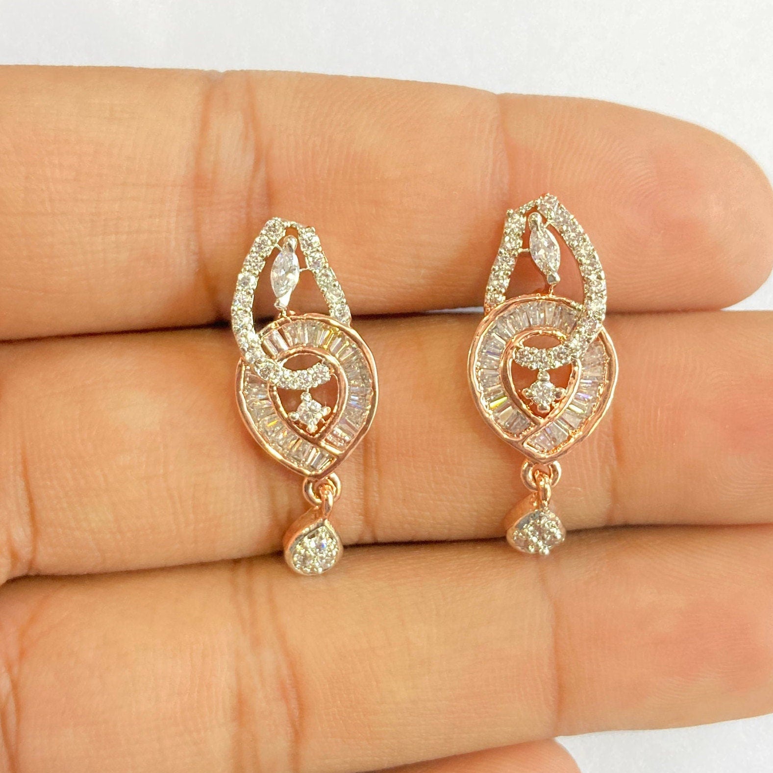 Mangalsutra, CZ Mangalsutra, Rose Gold plated zircon delicate Mangalsutra, Indian Jewelry ,Bridal jewelry, wedding jewelry / Mangalsutra