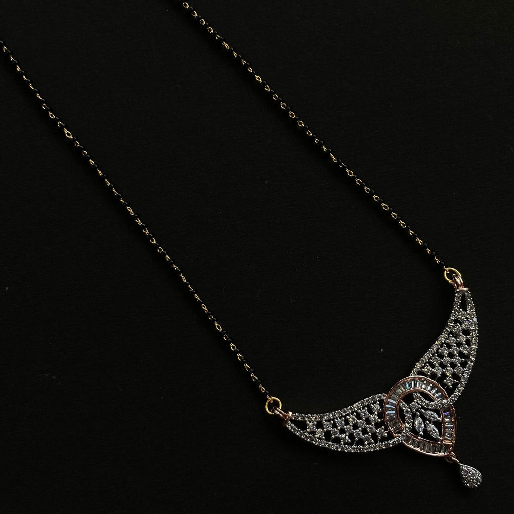 Mangalsutra, CZ Mangalsutra, Rose Gold plated zircon delicate Mangalsutra, Indian Jewelry ,Bridal jewelry, wedding jewelry / Mangalsutra