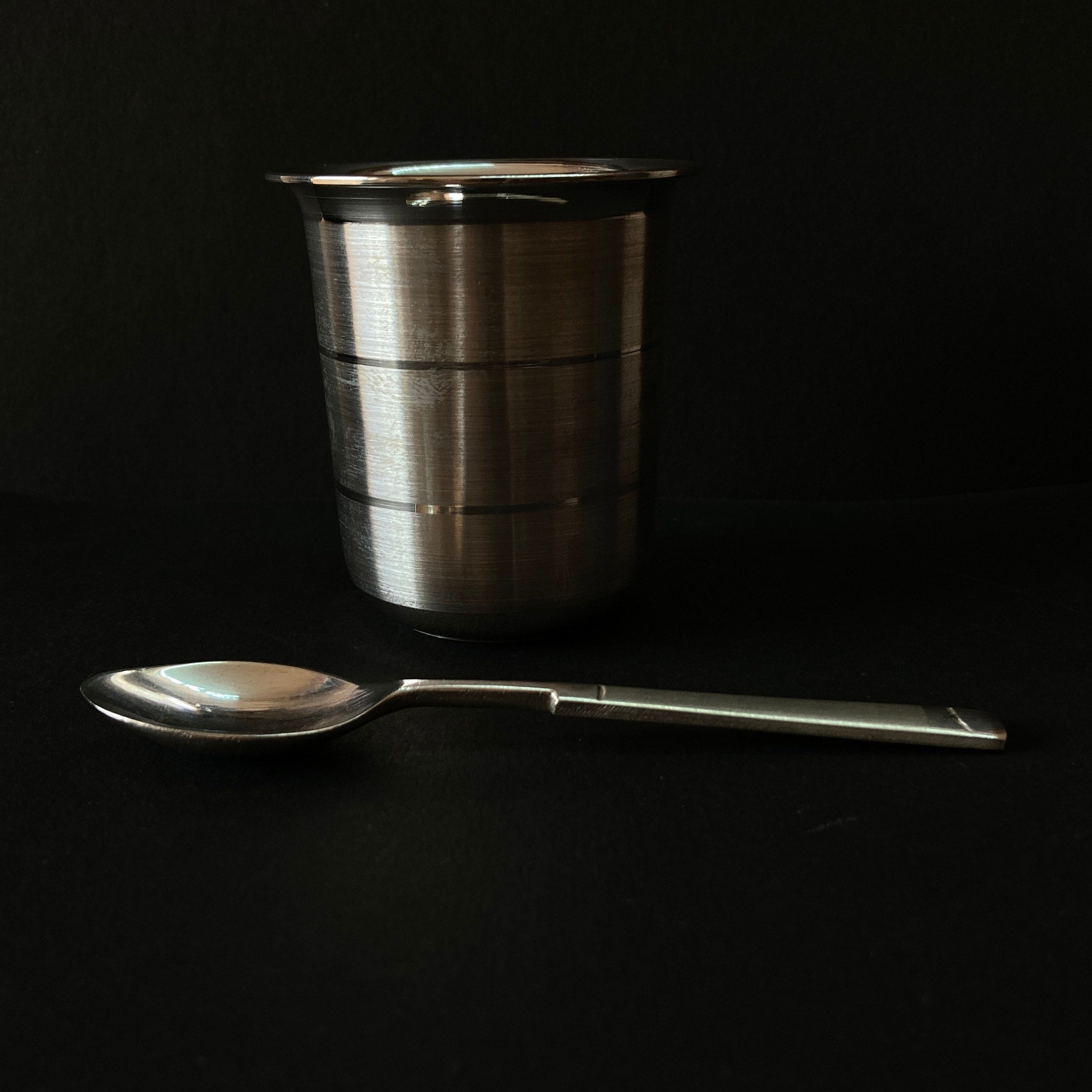 999 Solid Silver Glass Spoon  For Baby Feeding