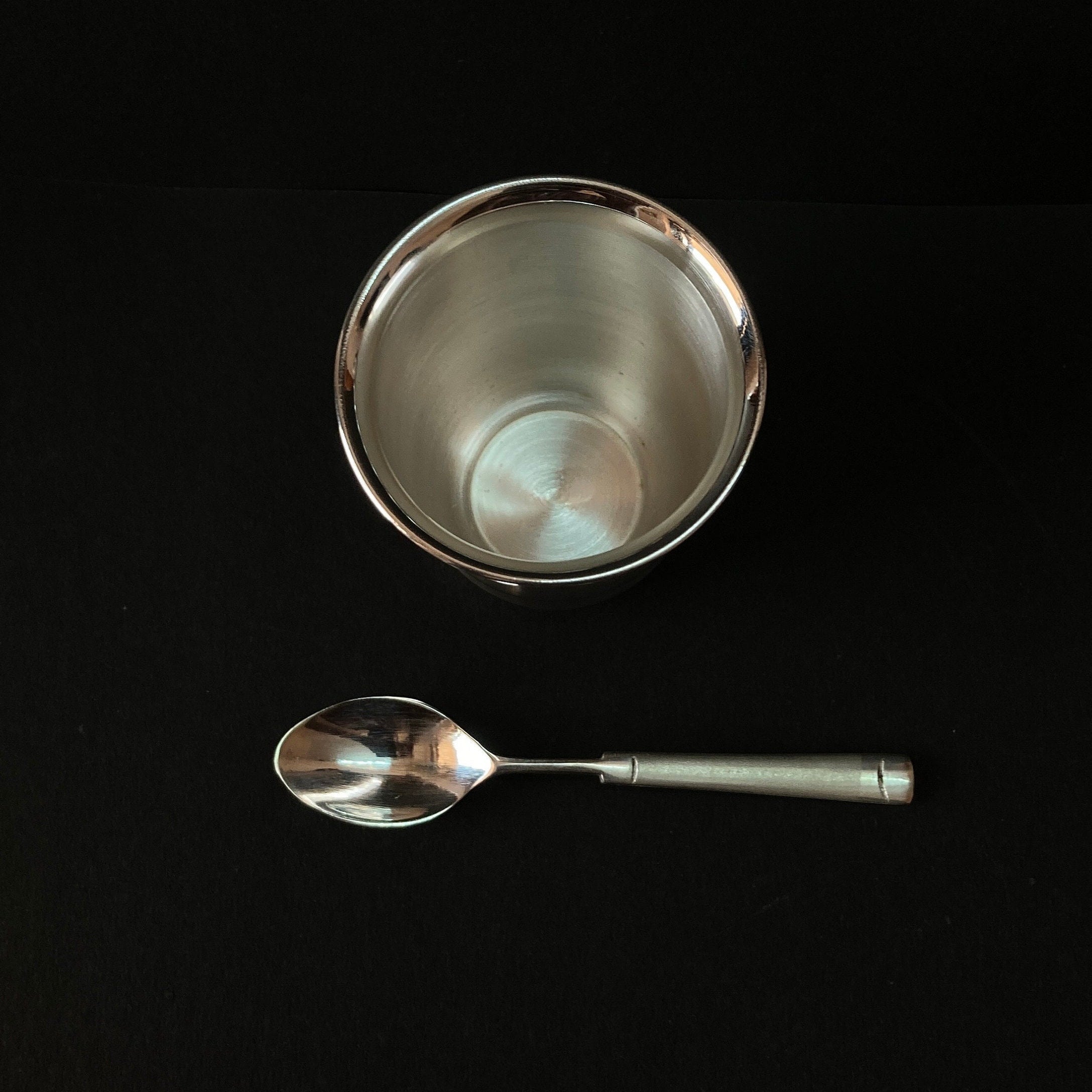 999 Solid Silver Glass Spoon  For Baby Feeding