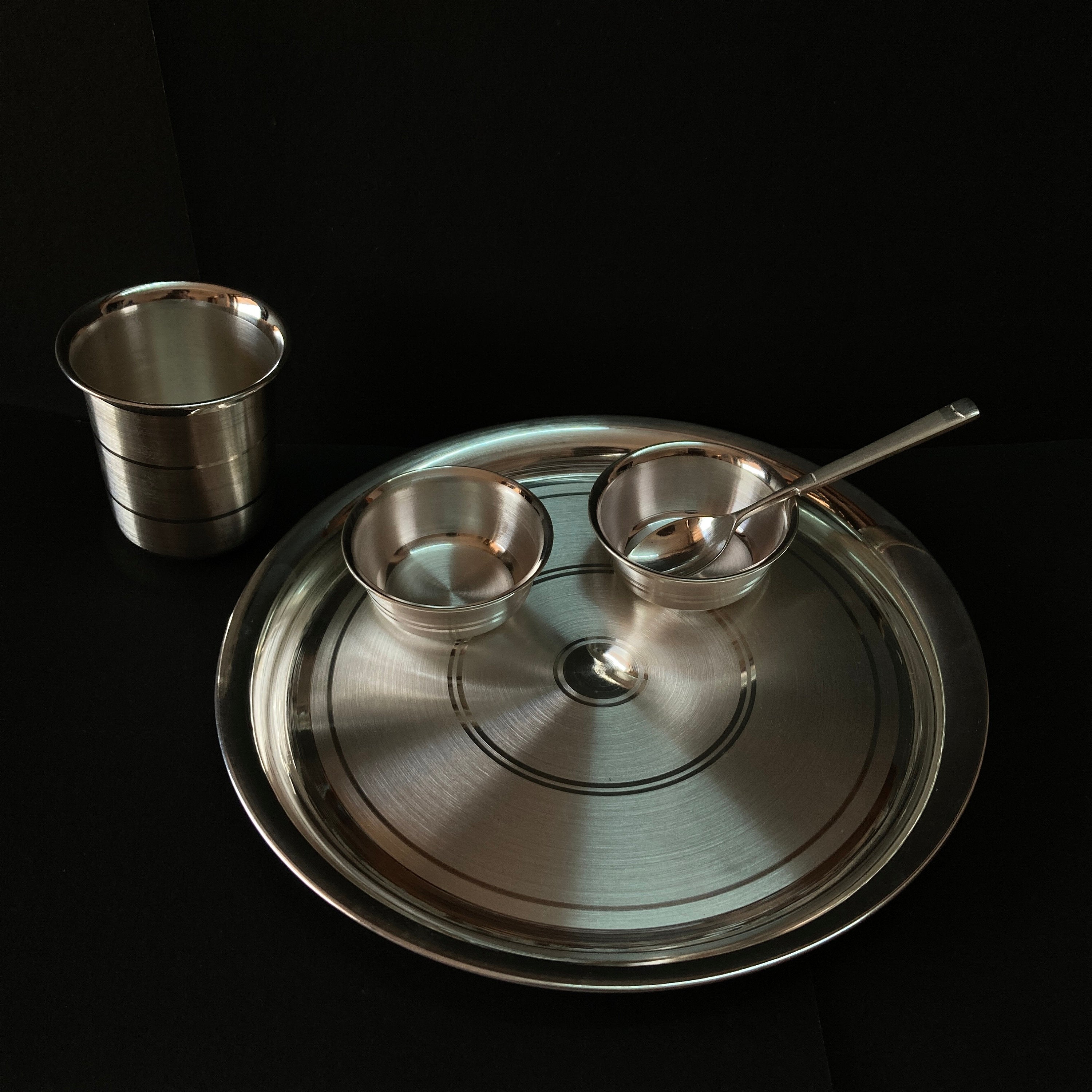 999 Solid Silver Baby Dinner Set