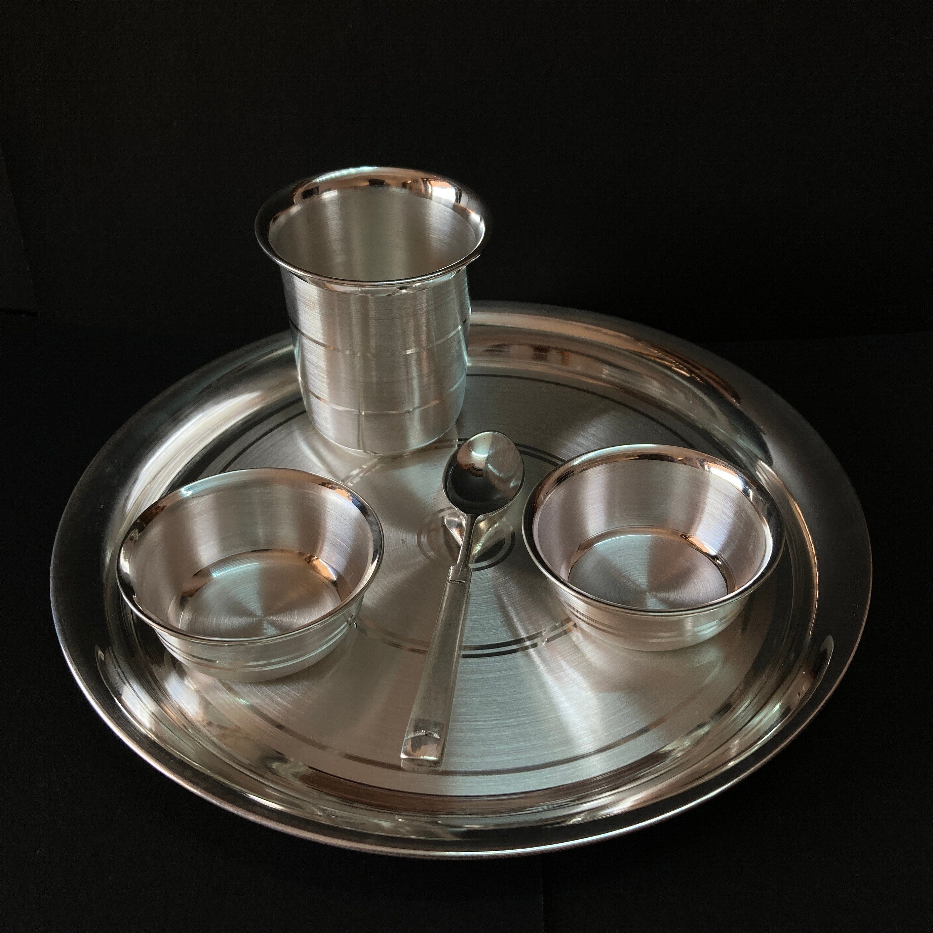 999 Solid Silver Baby Dinner Set