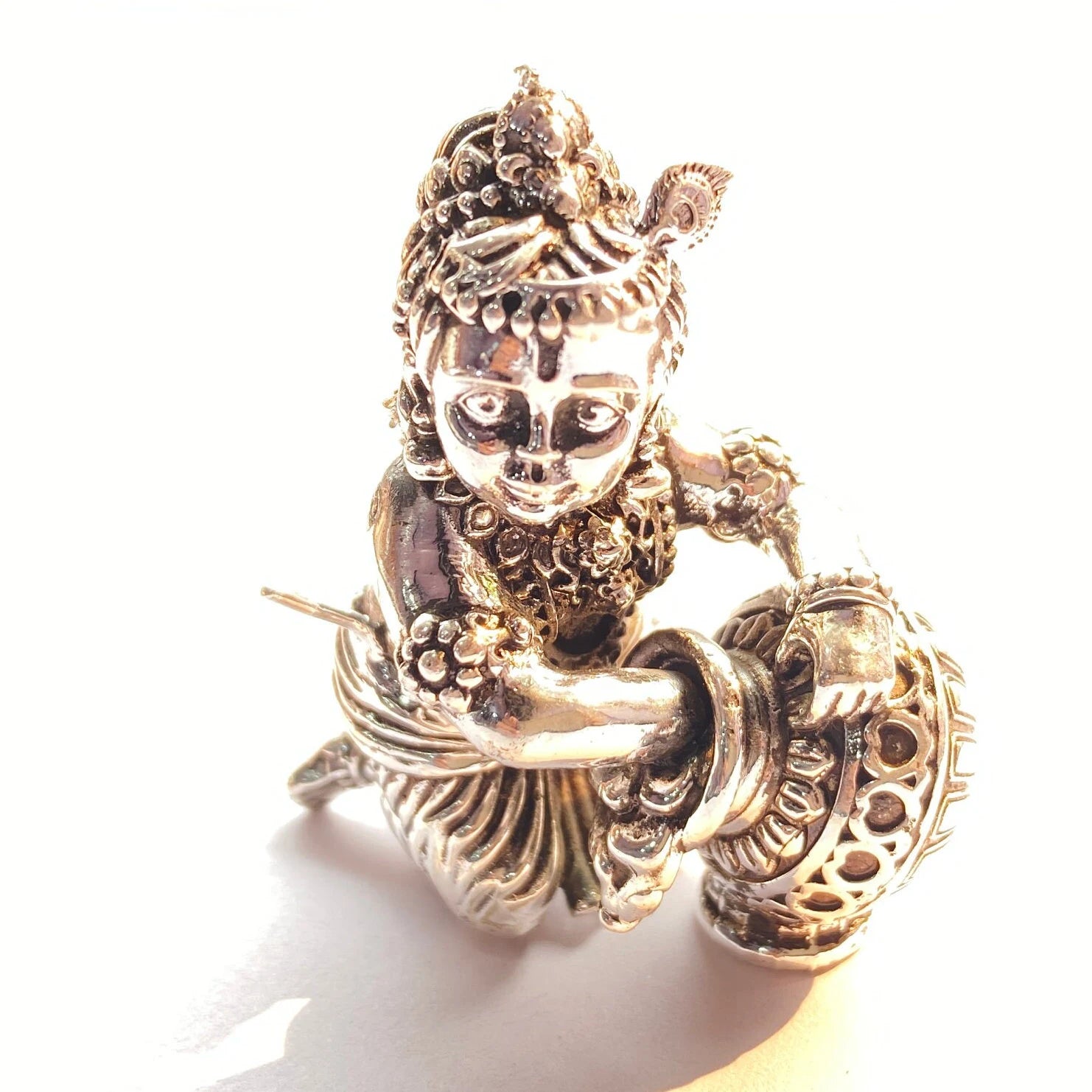 925 Sterling Silver Laddu Gopal Ji Statue / Silver Khana Ji Idol / Bal Gopal / Krishna ji Idol