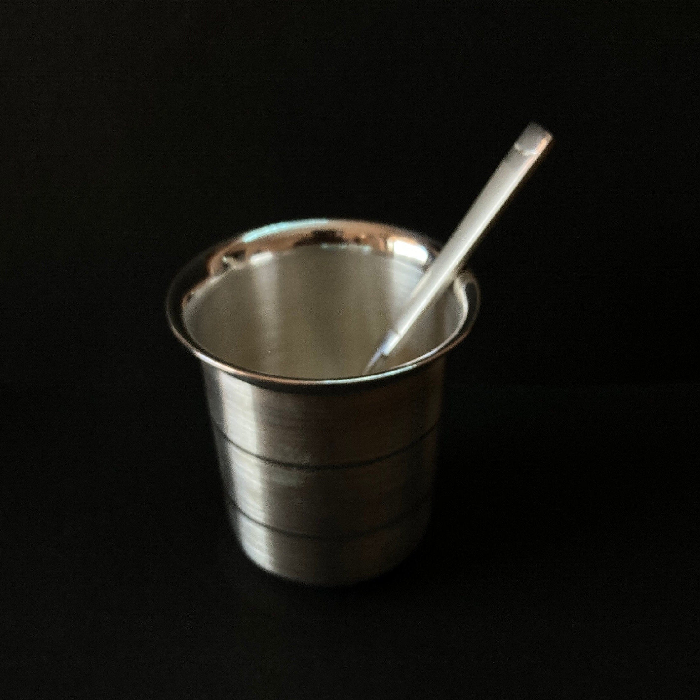 999 Solid Silver Glass Spoon  For Baby Feeding