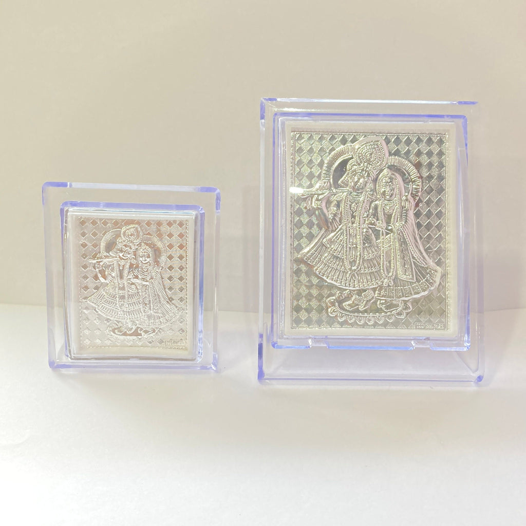 Pure Silver Radha Krishna Photo Frame / Silver Radha Krishna Frame / Gift