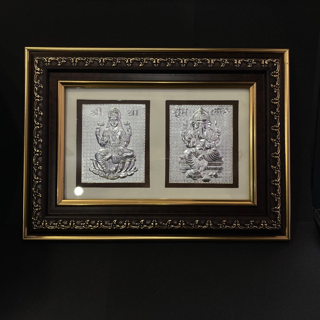 Pure Silver Laxmi Ganesh Ji Photo Frame / Silver Ganesh Laxmi Frame / Gift