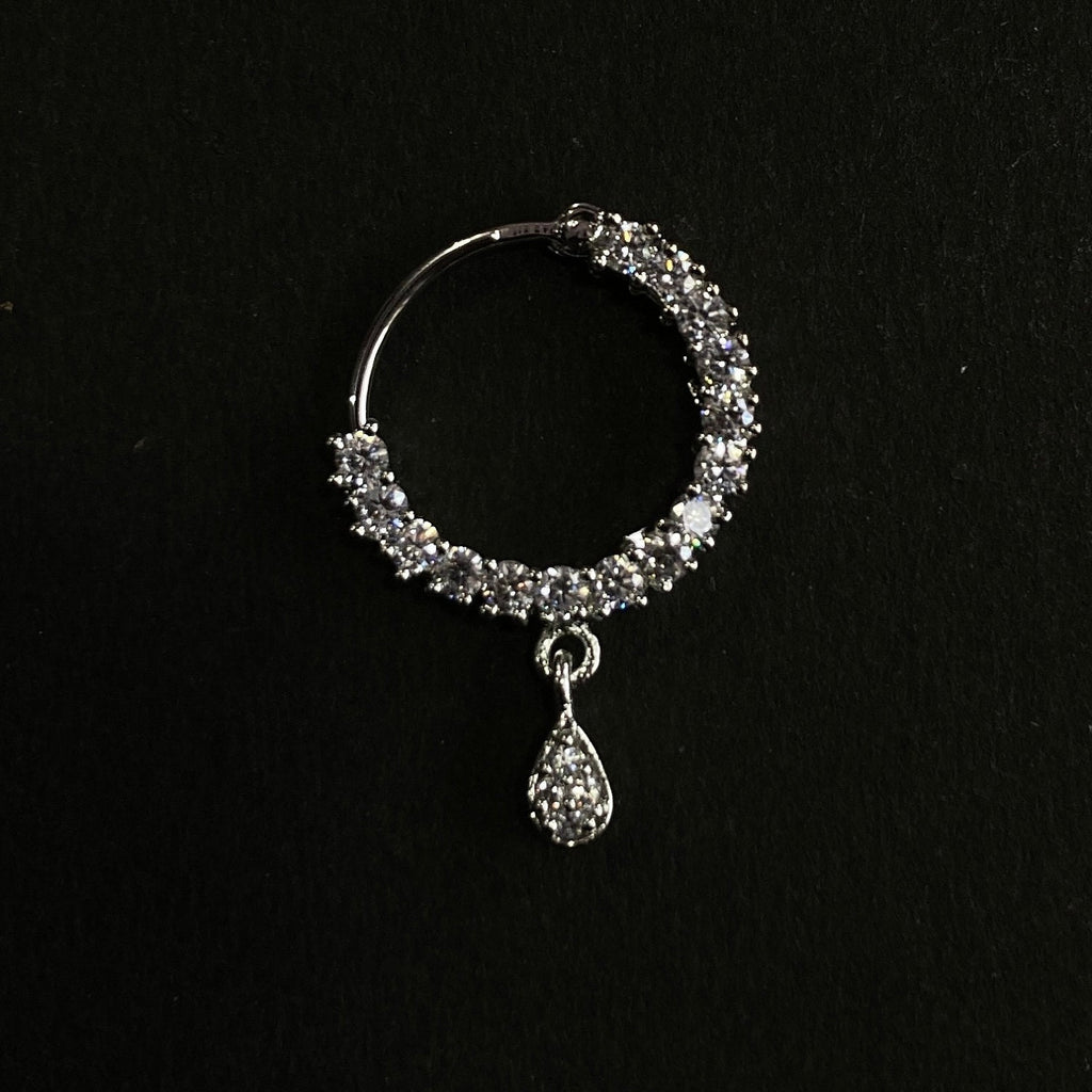 Diamond Nose Ring/Nath/Indian Nose Ring/Indian Jewelry/ piercing Required /Bollywood/Bridal Nath