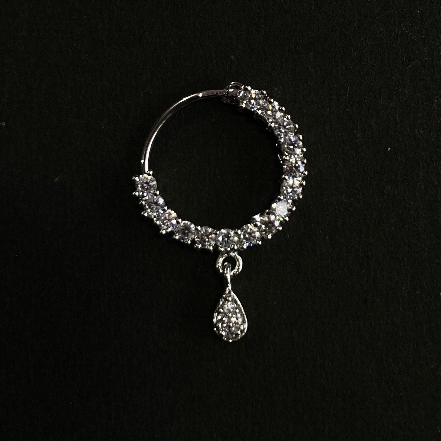 Diamond Nose Ring/Nath/Indian Nose Ring/Indian Jewelry/ piercing Required /Bollywood/Bridal Nath