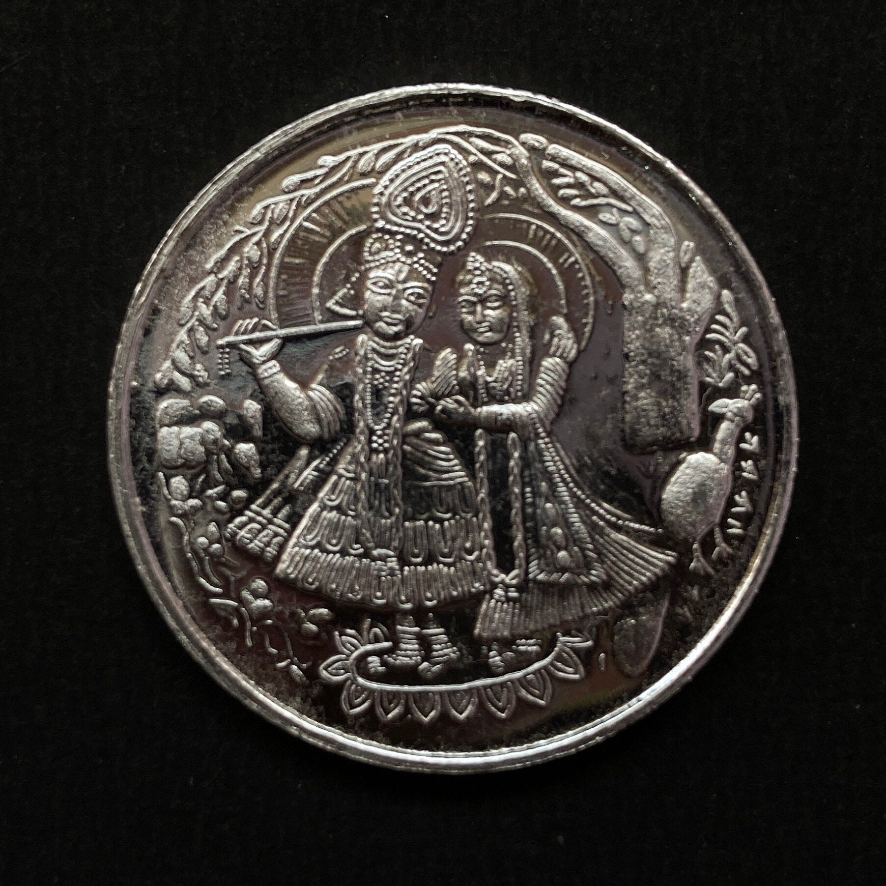 99.90% Pure Silver 10grams Radha Krishna Silver Coin / Silver Coins / Gift