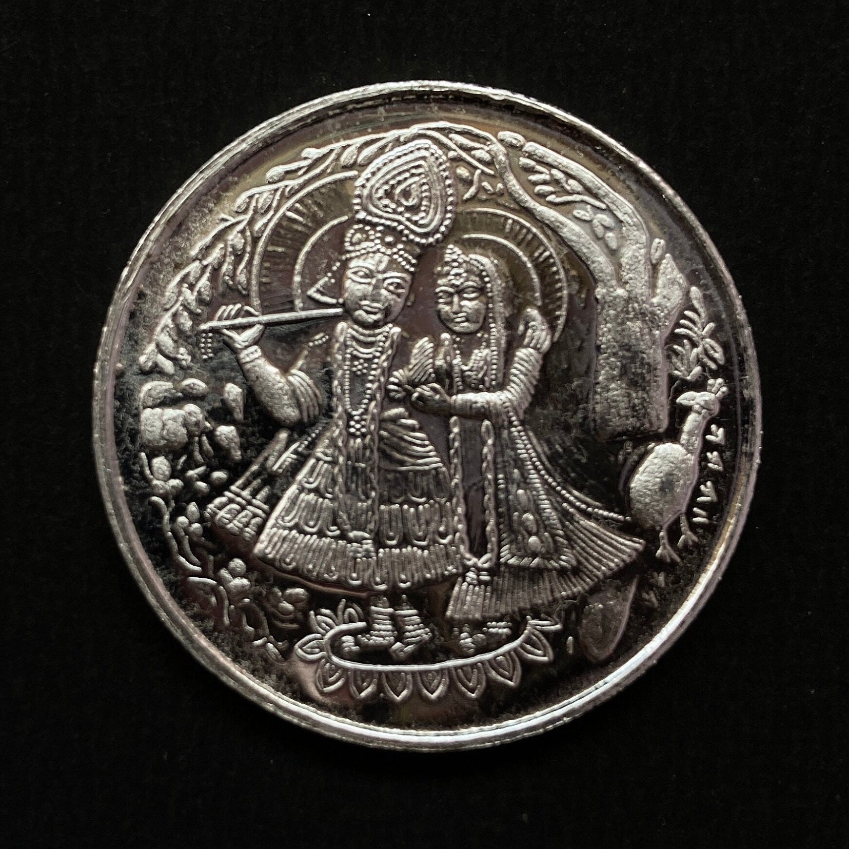 99.90% Pure Silver 10grams Radha Krishna Silver Coin / Silver Coins / Gift